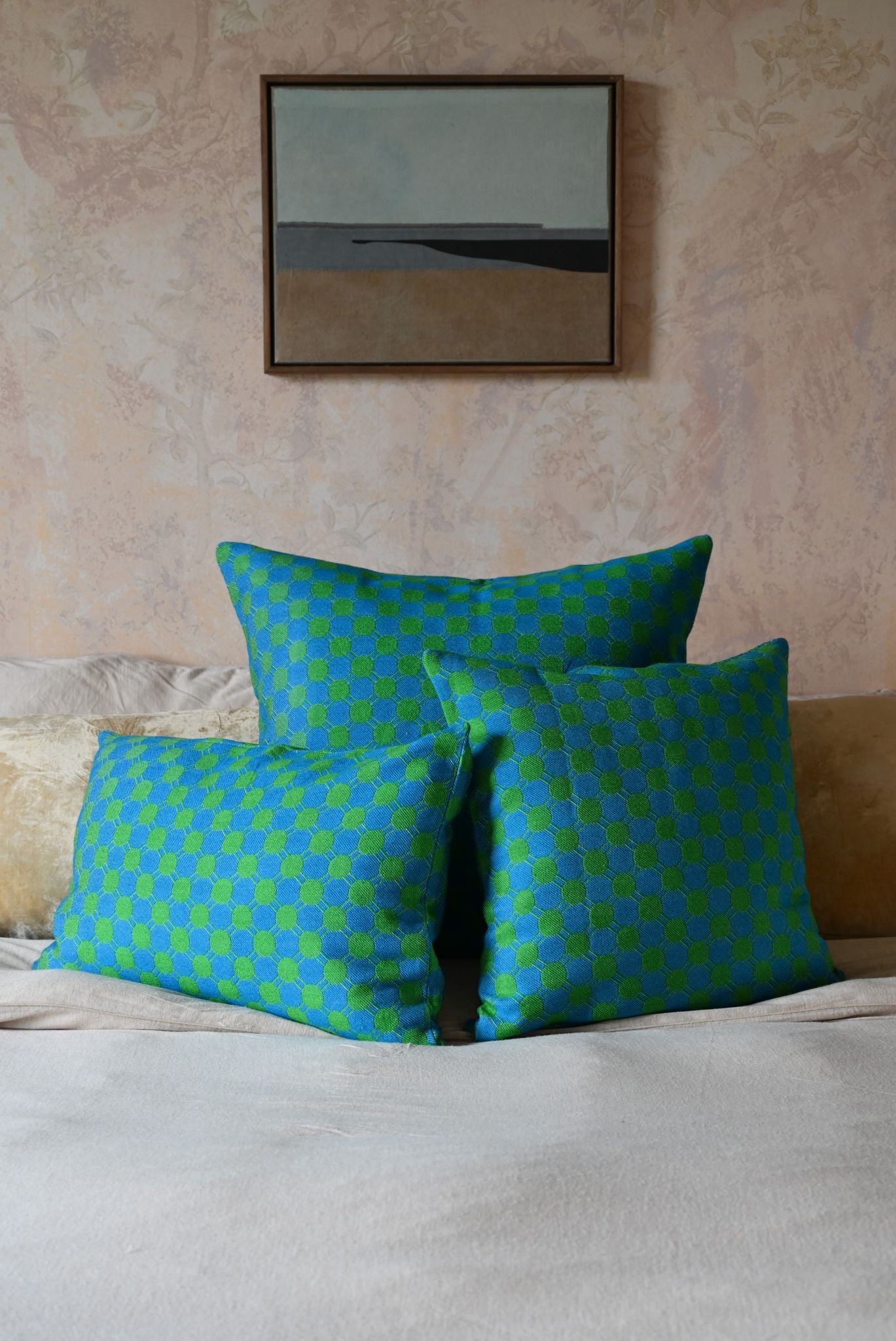 Blue and Green Matsumoto Dot Cushion Collection