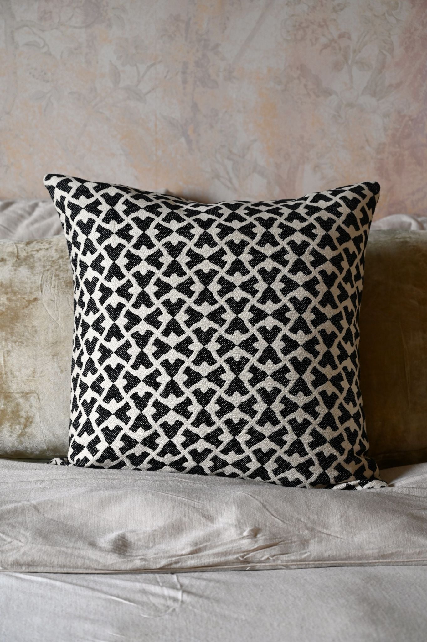 Black and White Wishbone Cushion Collection