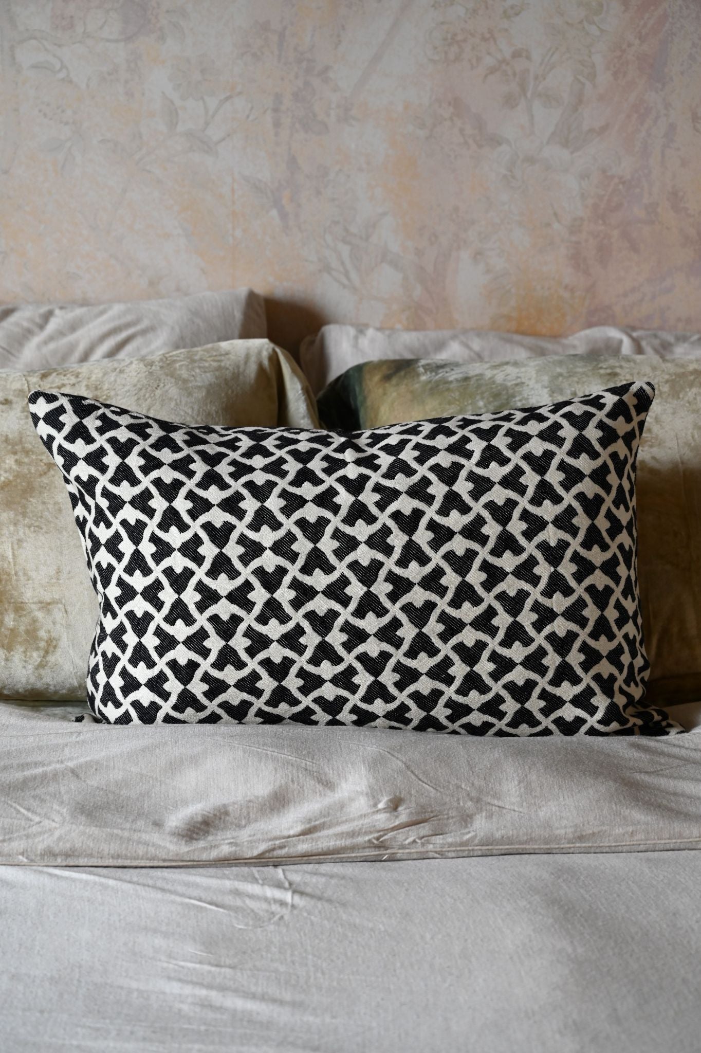 Black and White Wishbone Cushion Collection