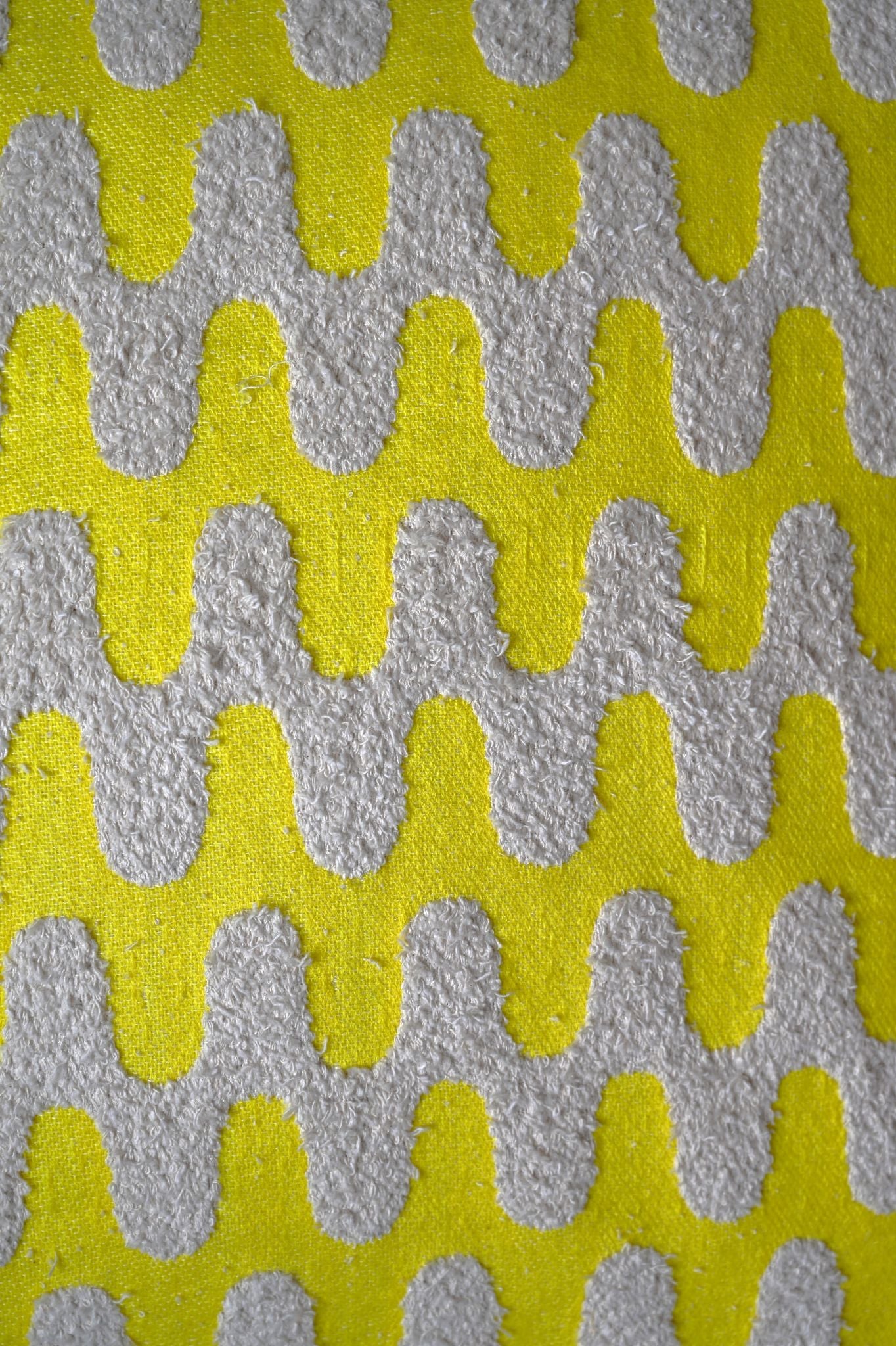 Yellow and White Tufted Zigzag Cushion Collection
