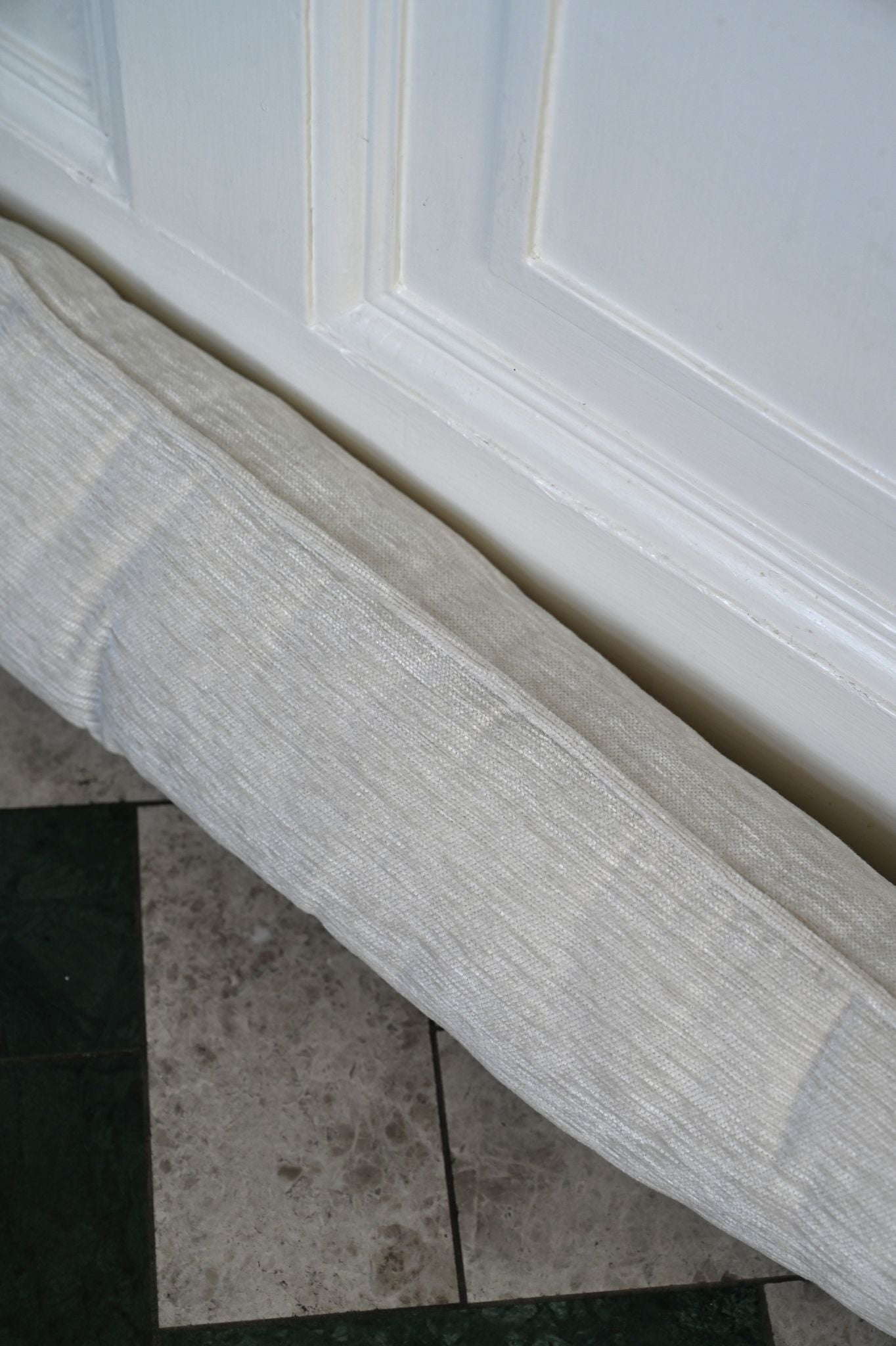 Handmade Ivory Chenille Draught Excluder