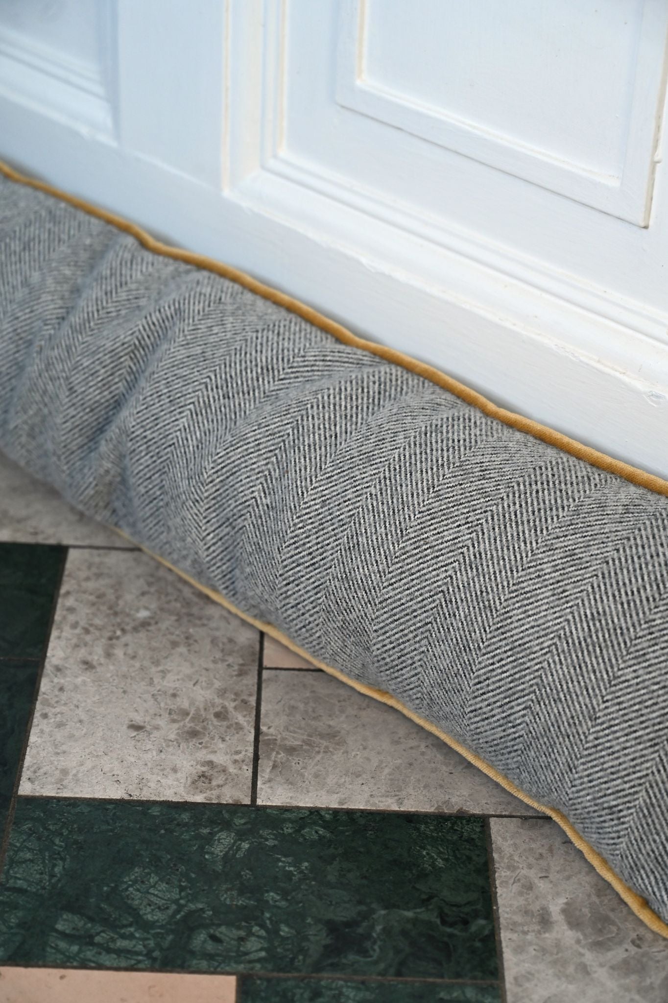 Handmade Grey Herringbone Draught Excluder