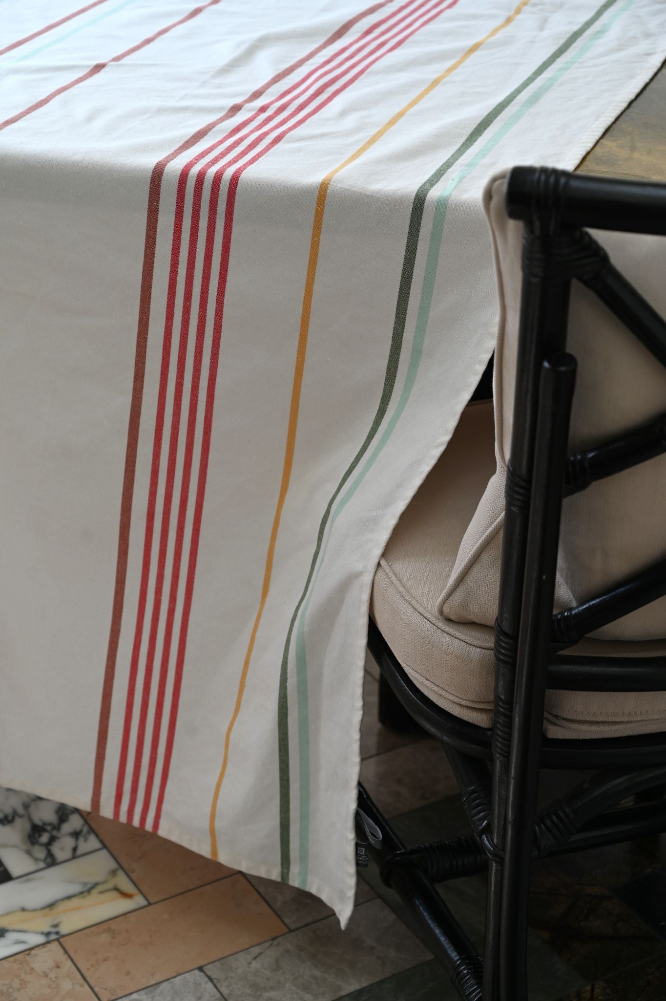 Multicolour Striped Tablecloth