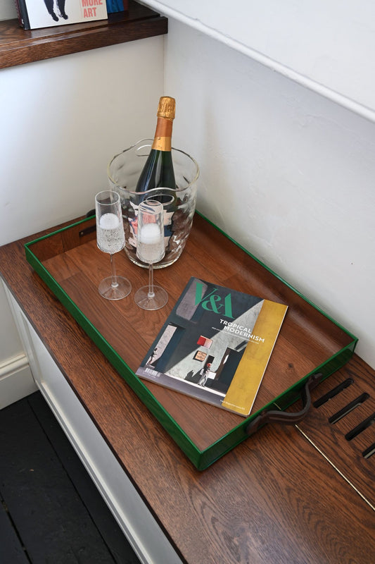 Large Pine Green Coated Serving Tray