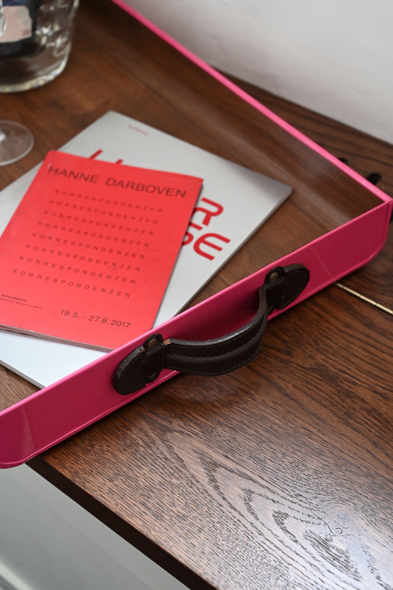 Large Strawberry Pink Coated Serving Tray