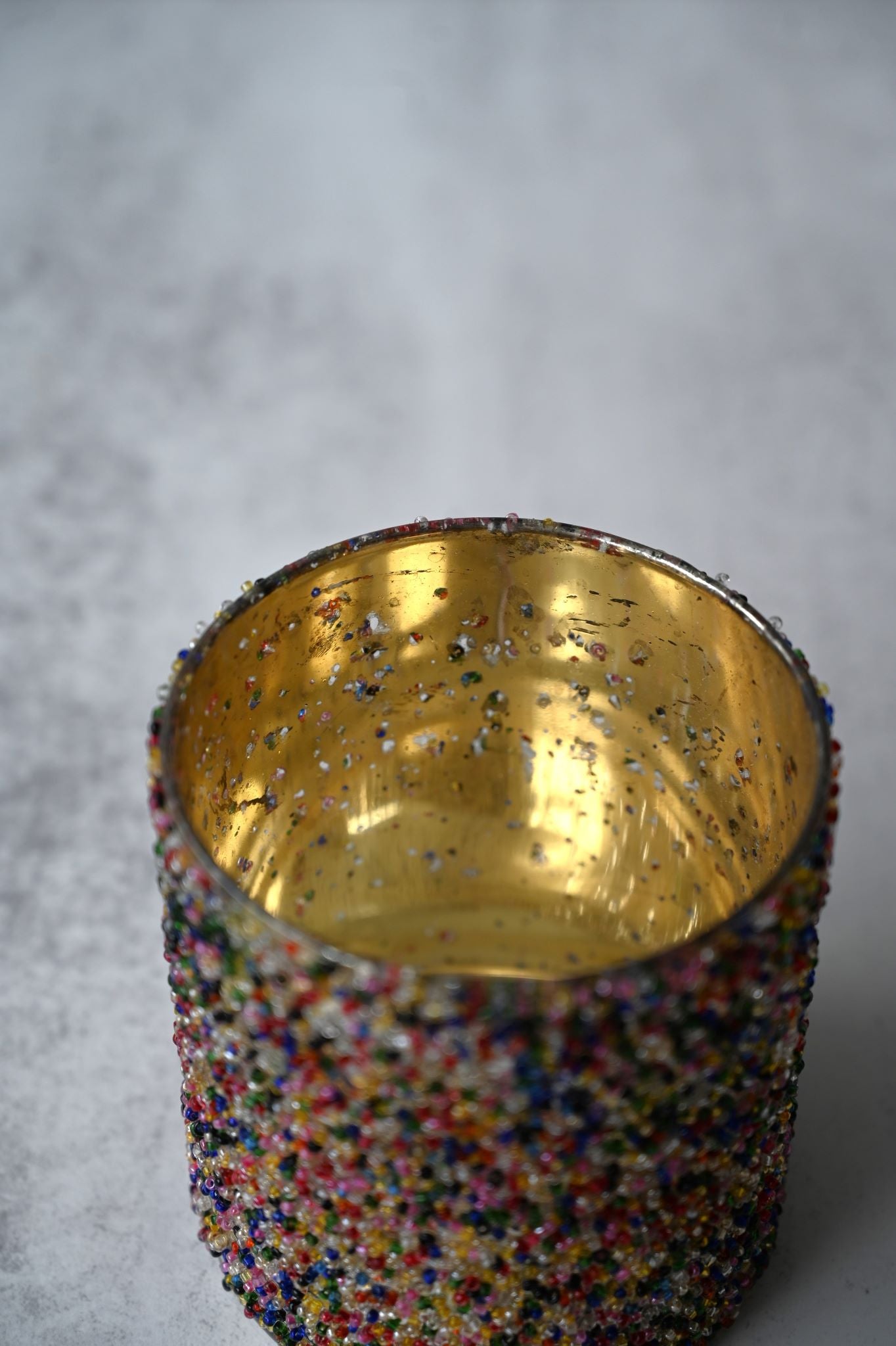 Small Disco Glass Tea Light Holder
