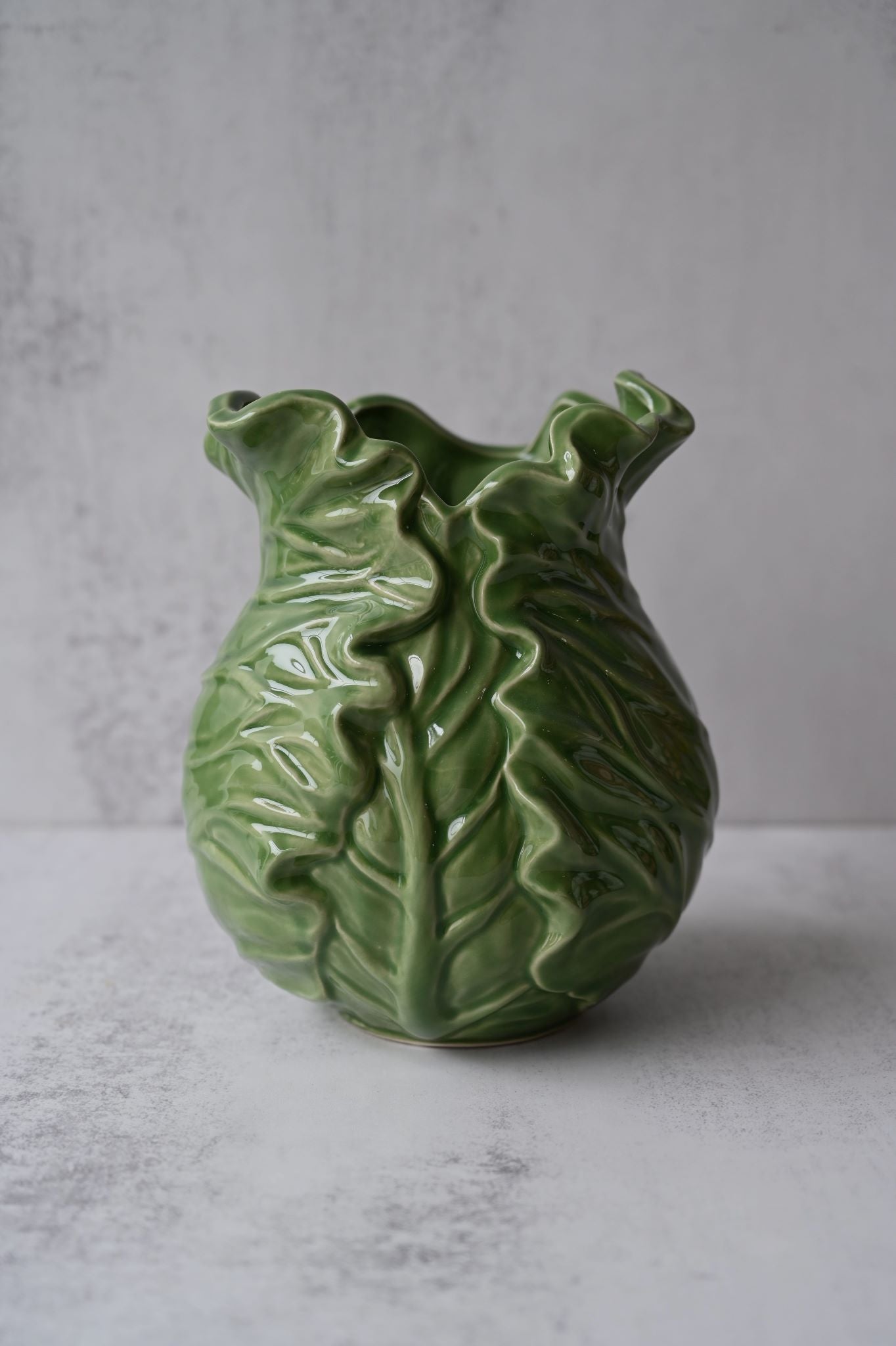 Green Cabbage Leaf Vase