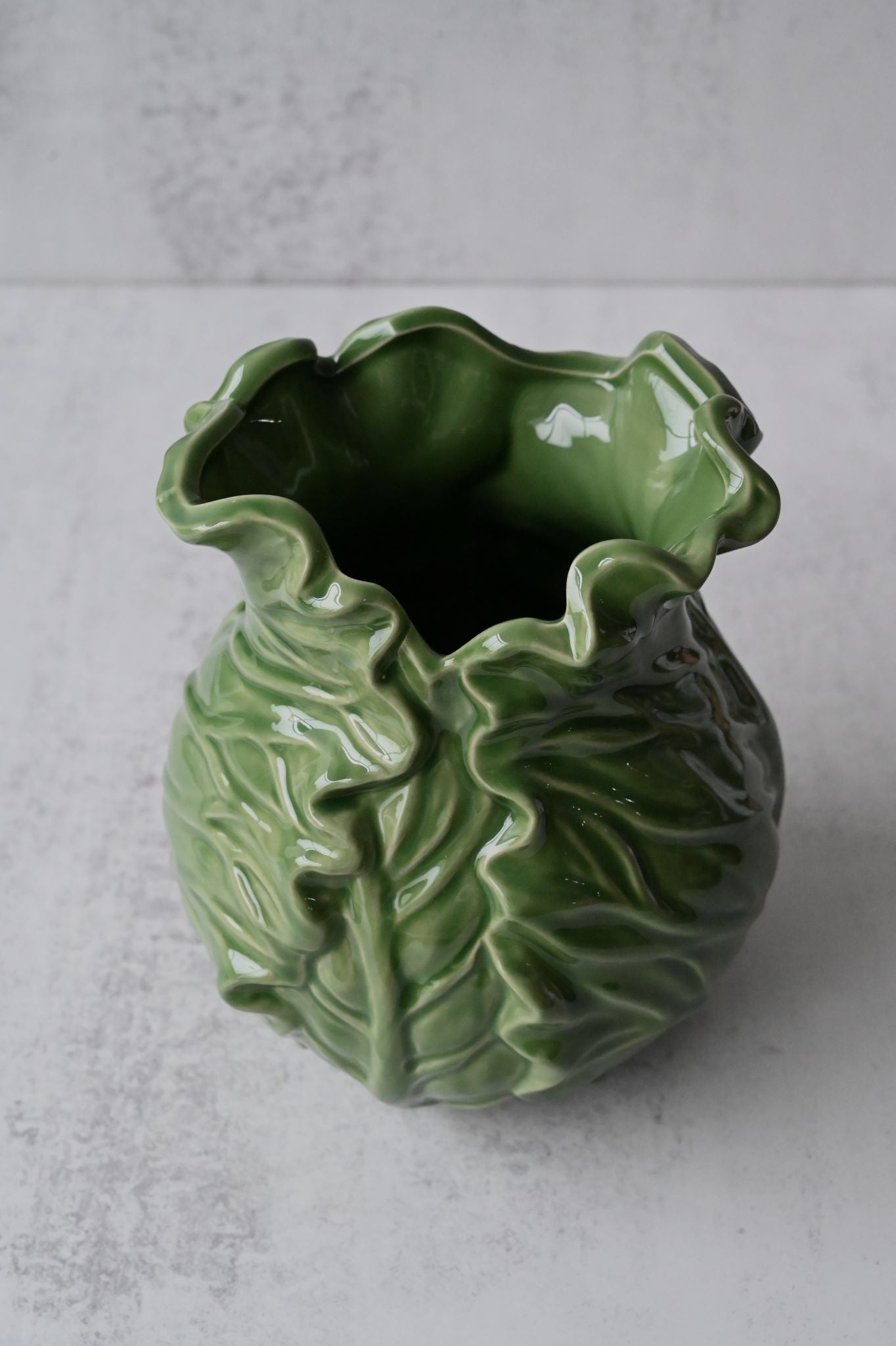 Green Cabbage Leaf Vase