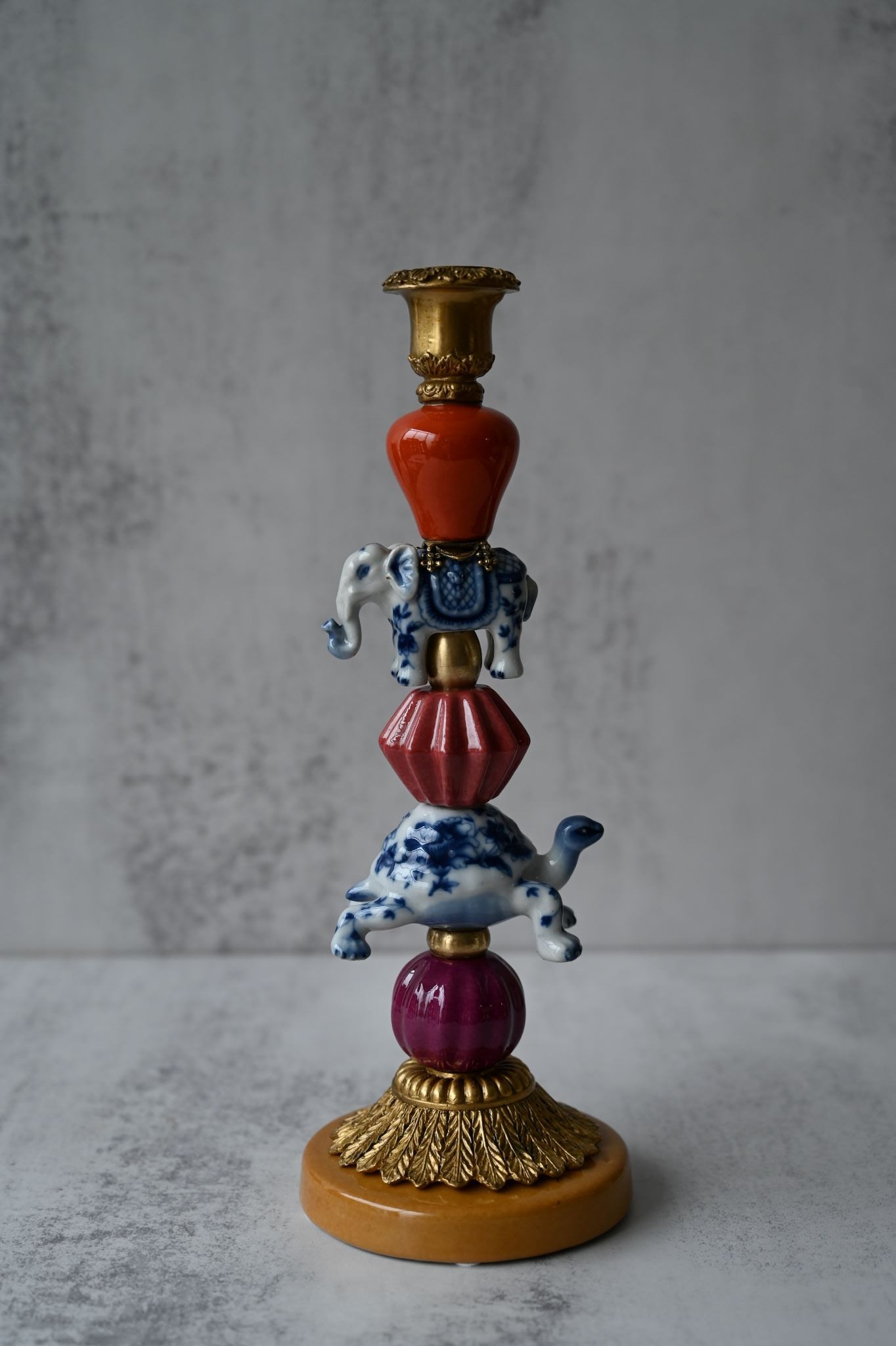 Bougeoir tortue en céramique orné