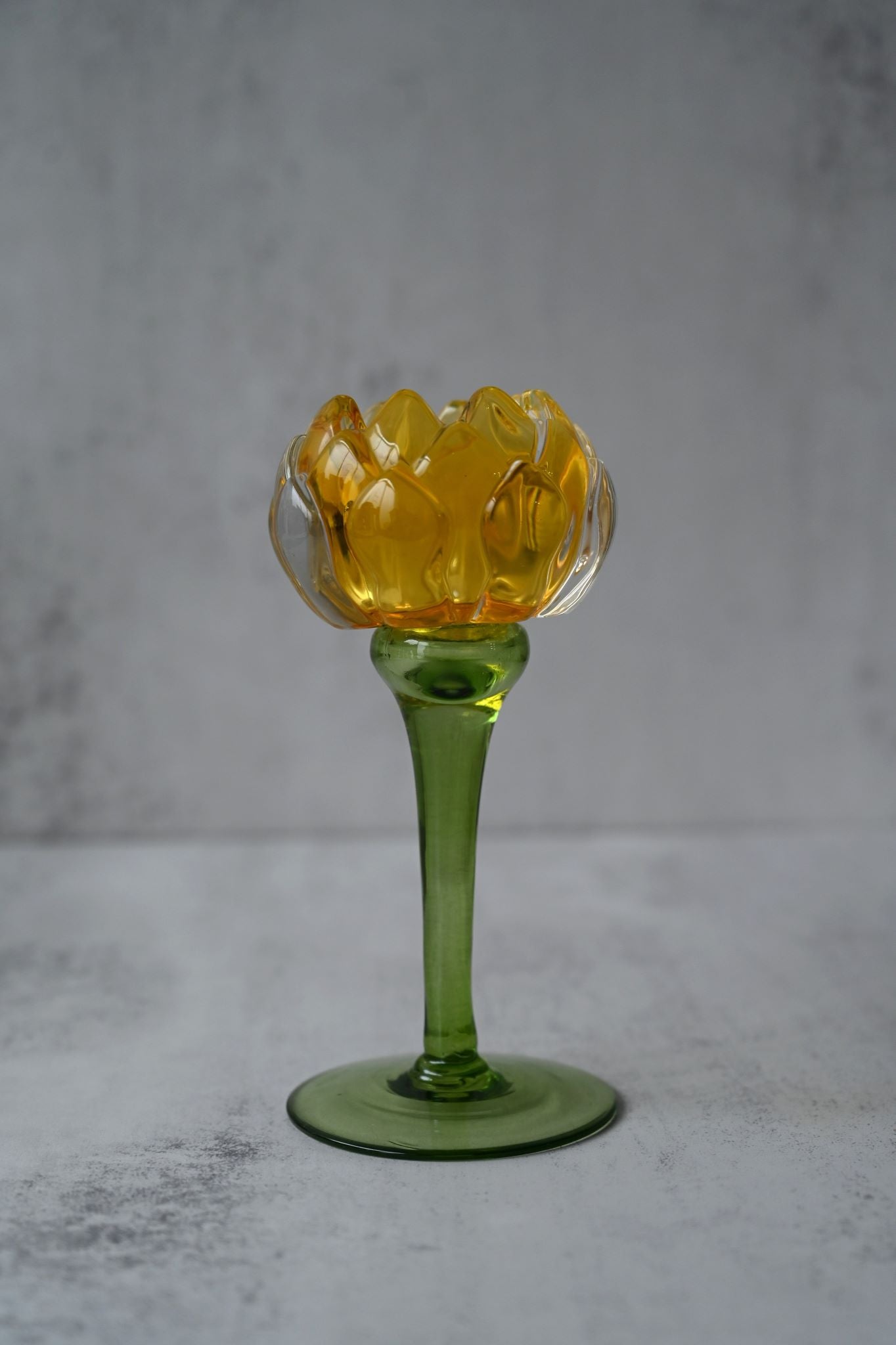Glass Flower Candle Holders
