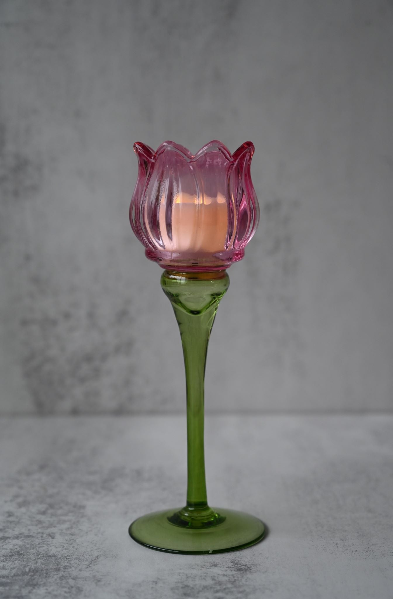 Glass Flower Candle Holders