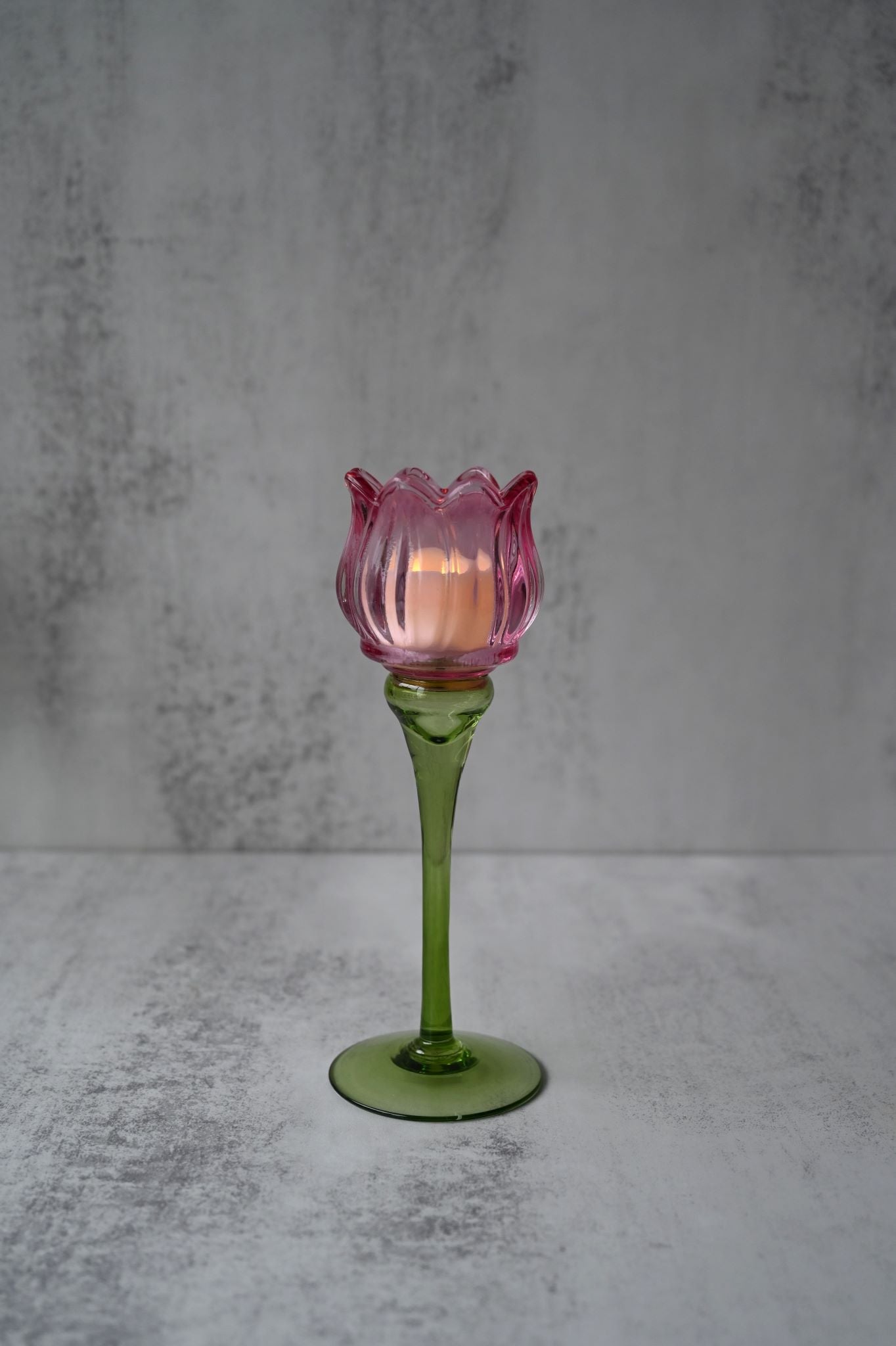 Glass Flower Candle Holders