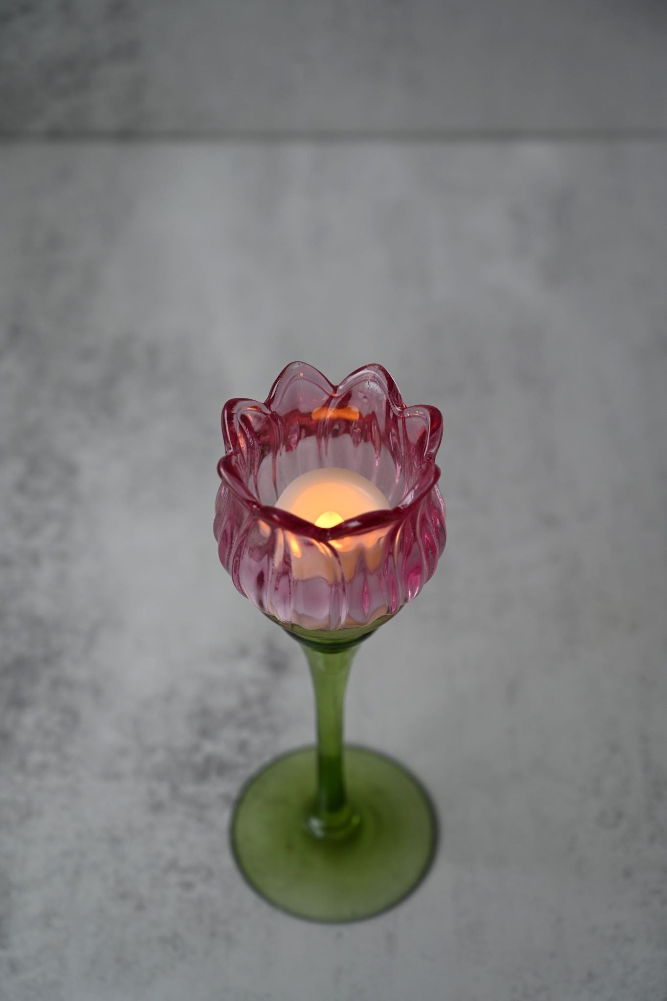 Glass Flower Candle Holders