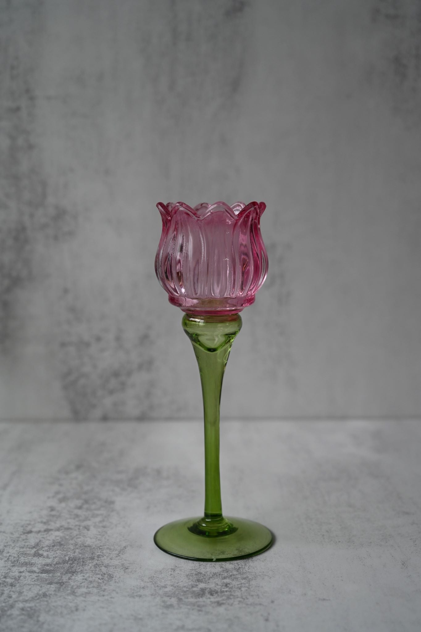 Glass Flower Candle Holders