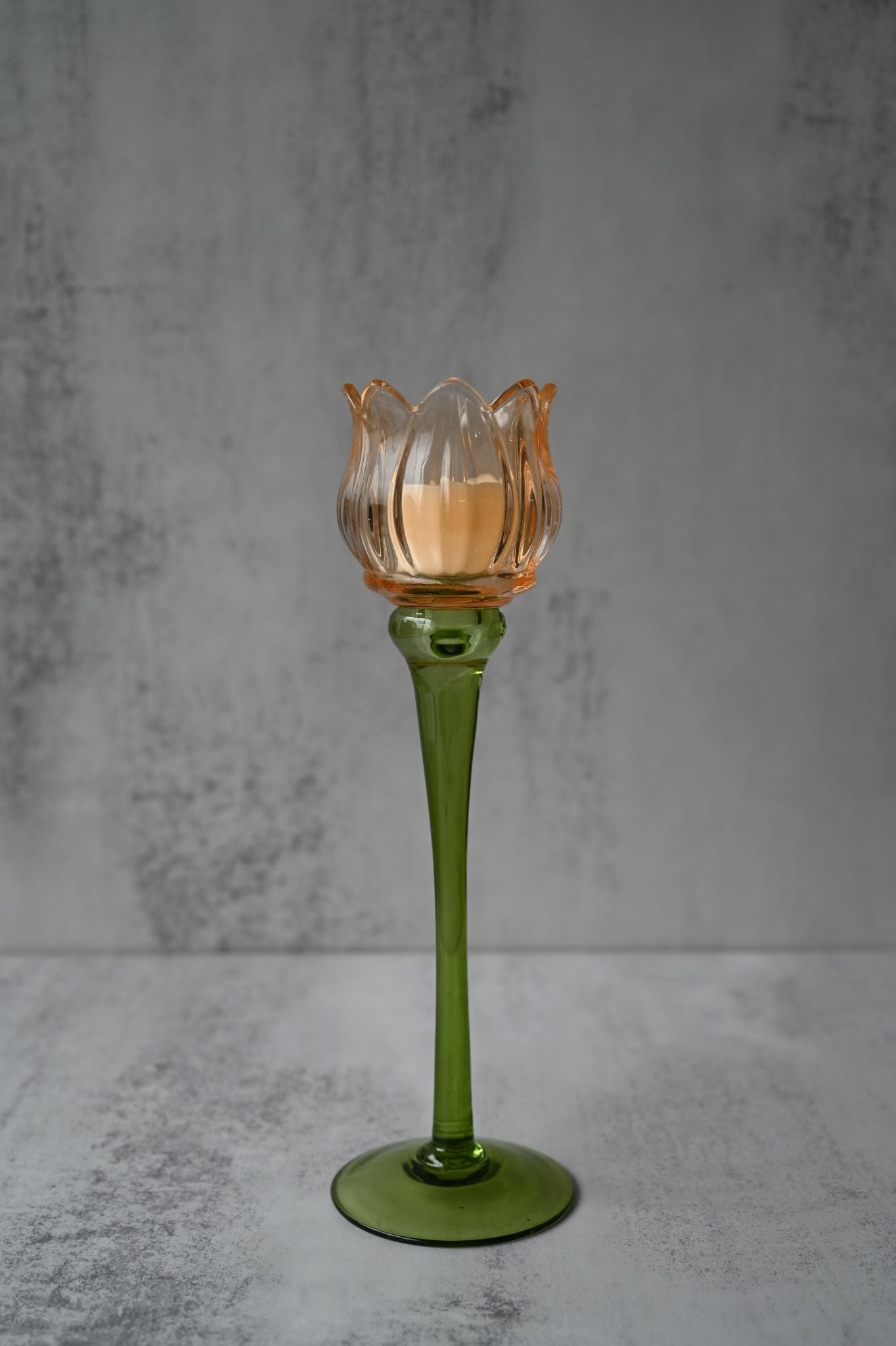 Glass Flower Candle Holders