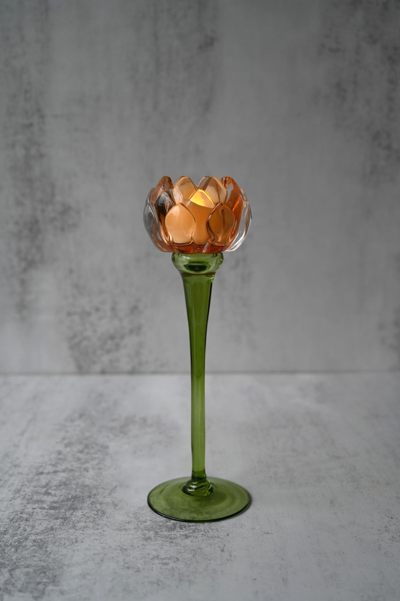 Glass Flower Candle Holders