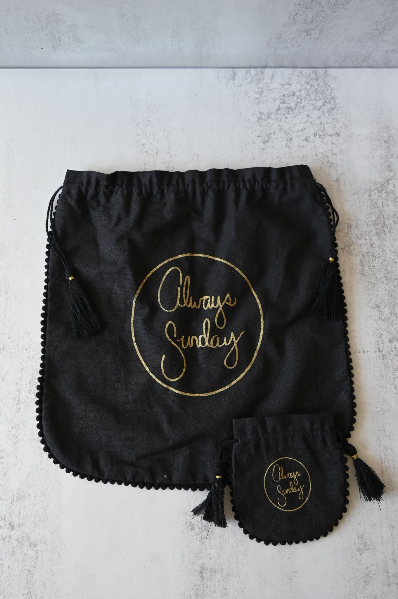 Large Always Sunday Drawstring Pouch
