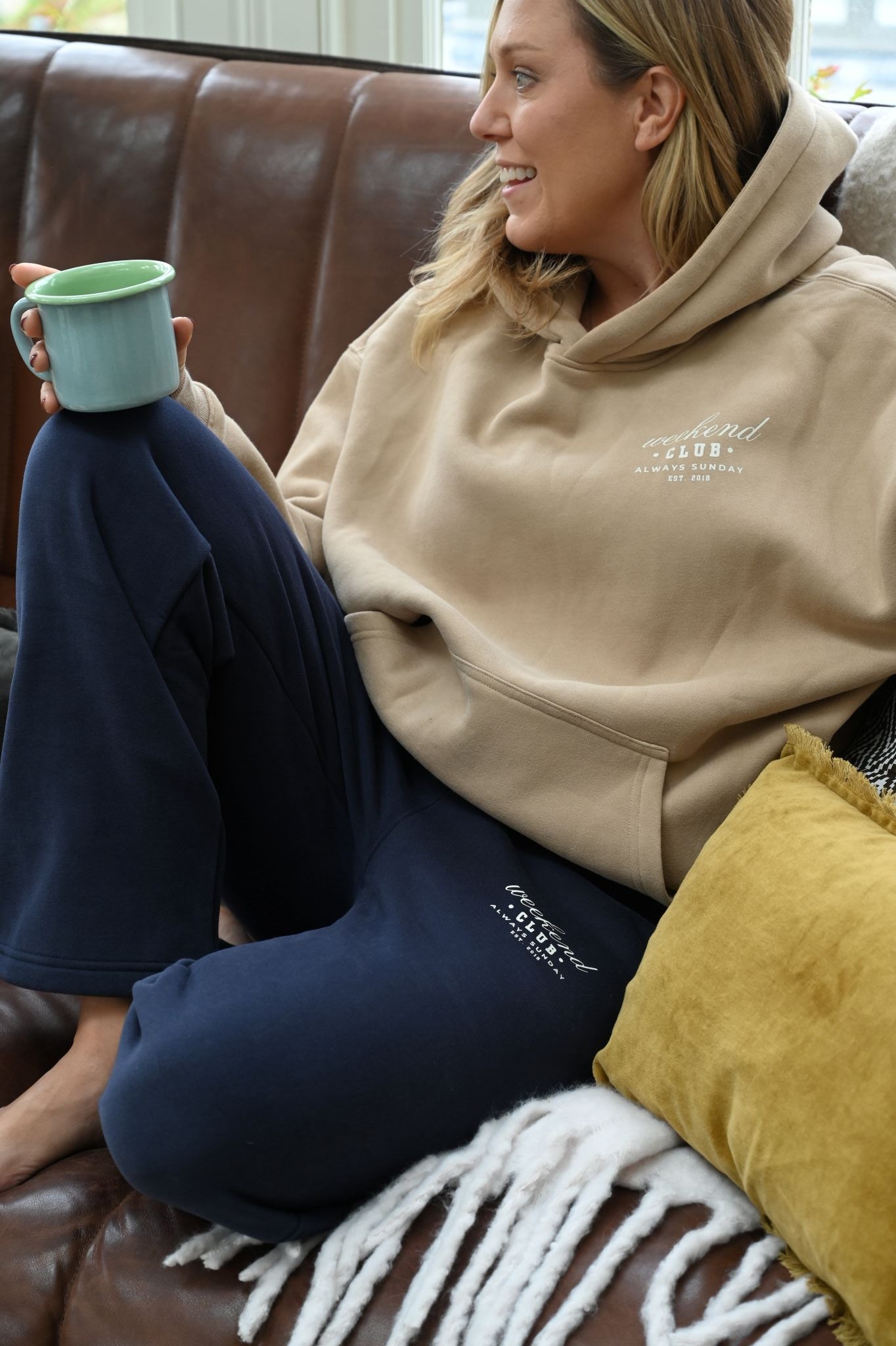 Oat Latte Weekend Club Hooded Sweater