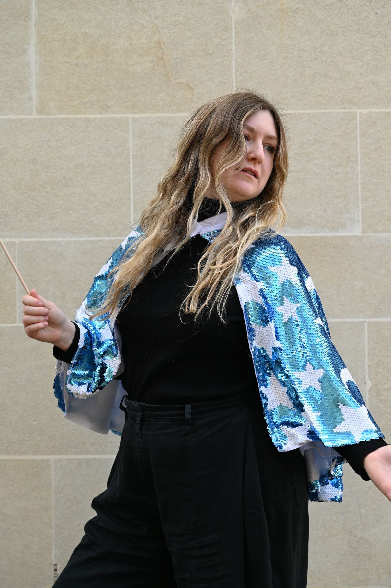 Cosmic Blue Sequin Cape