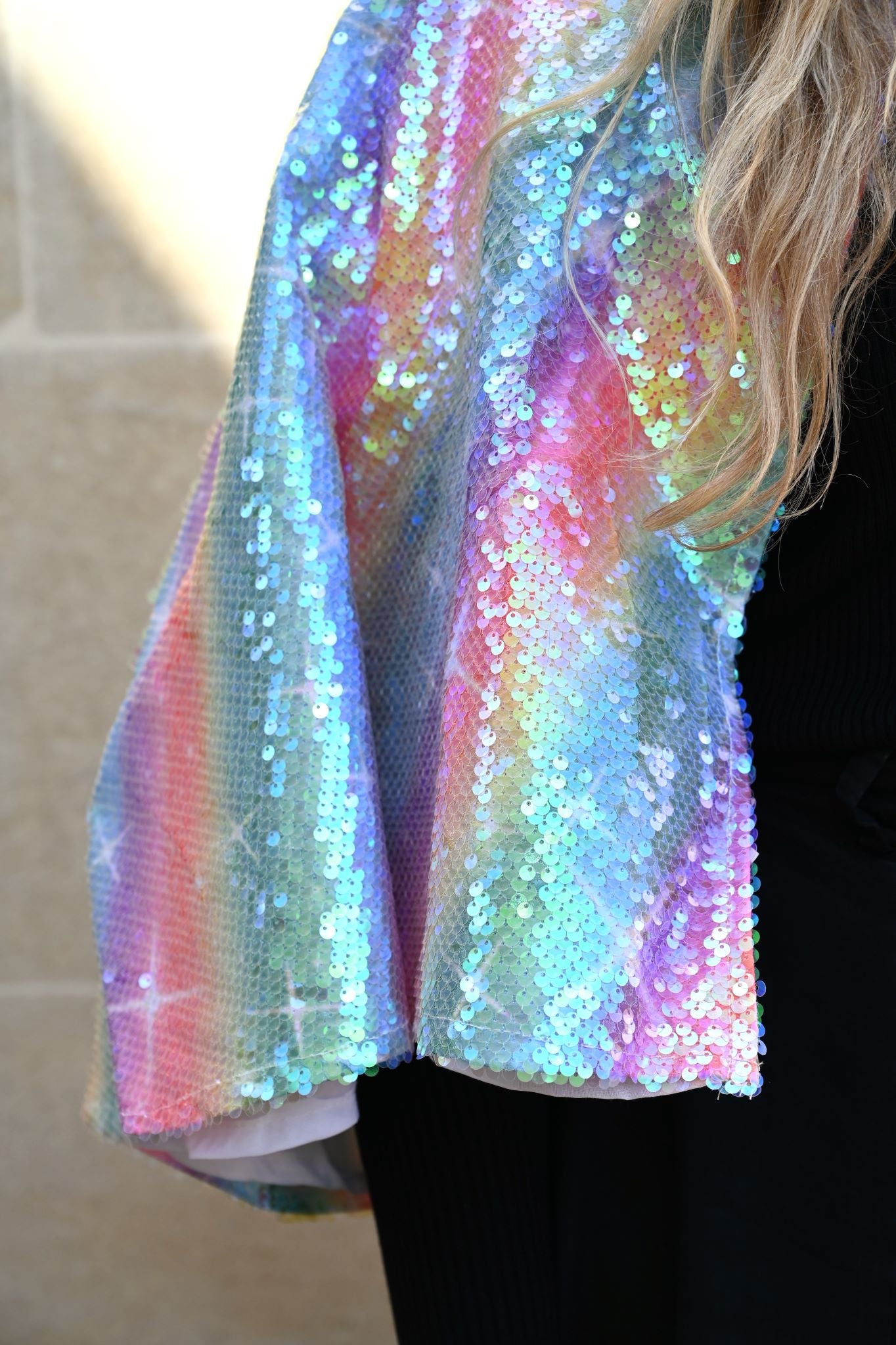 Sequin Rainbow Cape