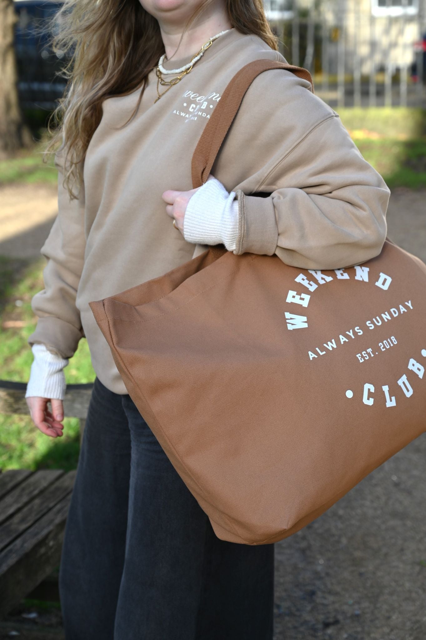 Oat Latte Weekend Club Classic Sweater