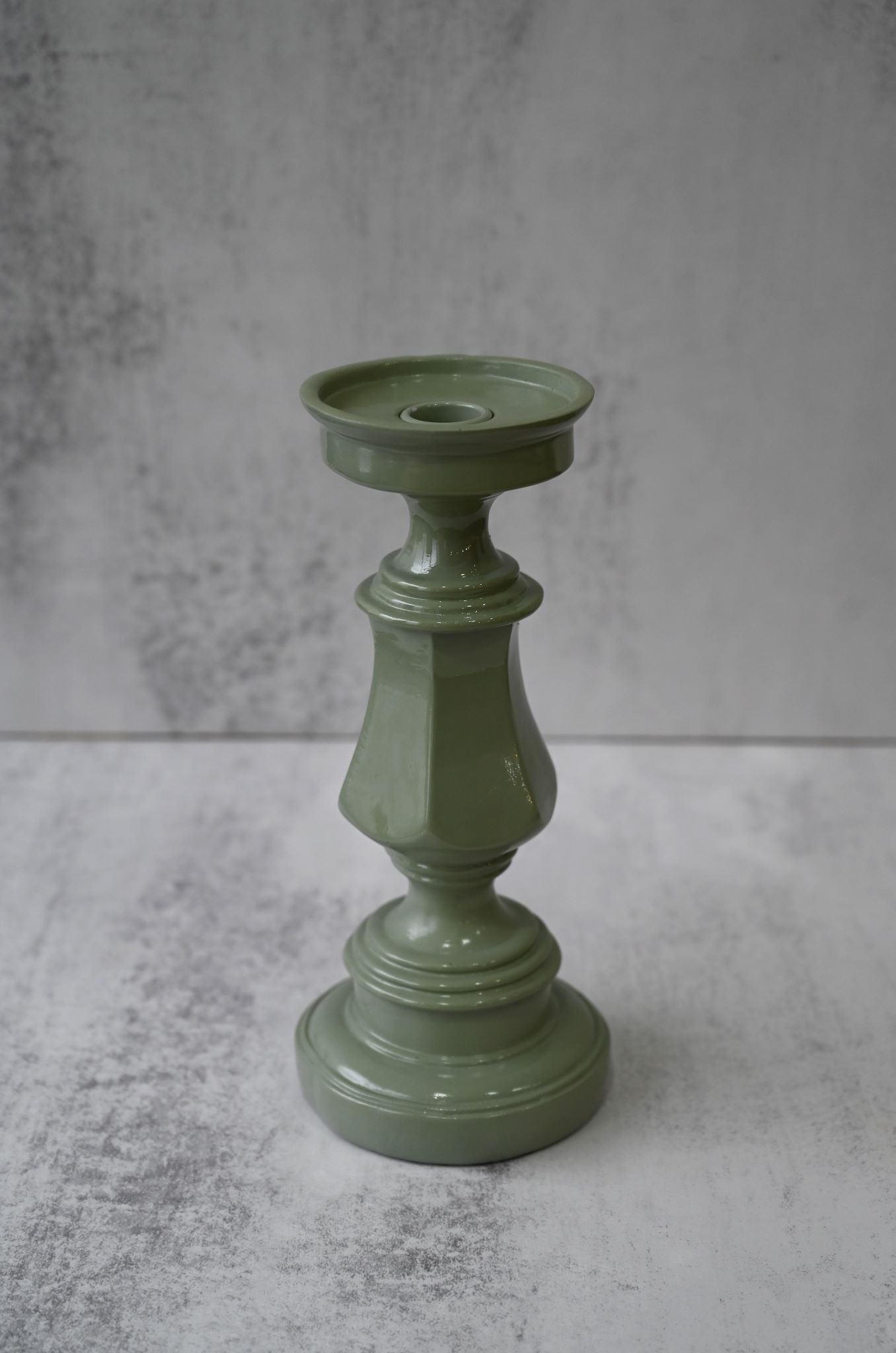 Green Pillar Candle Holder
