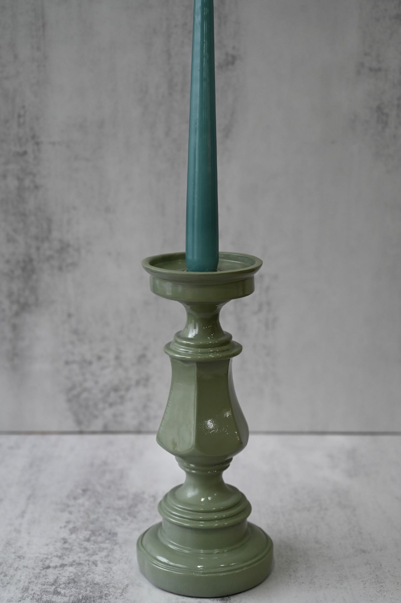 Green Pillar Candle Holder