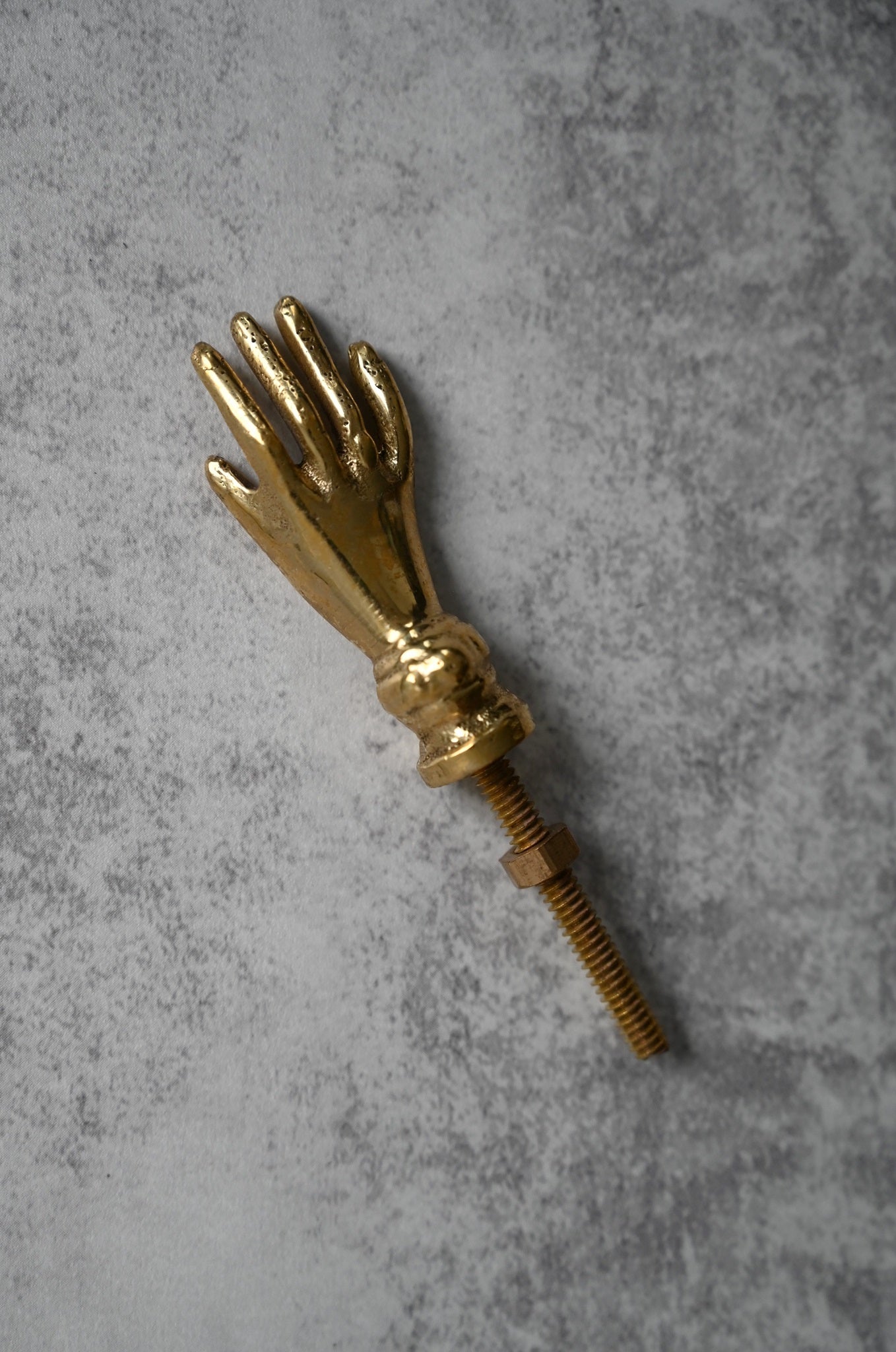 Tiny Hand Brass Knob
