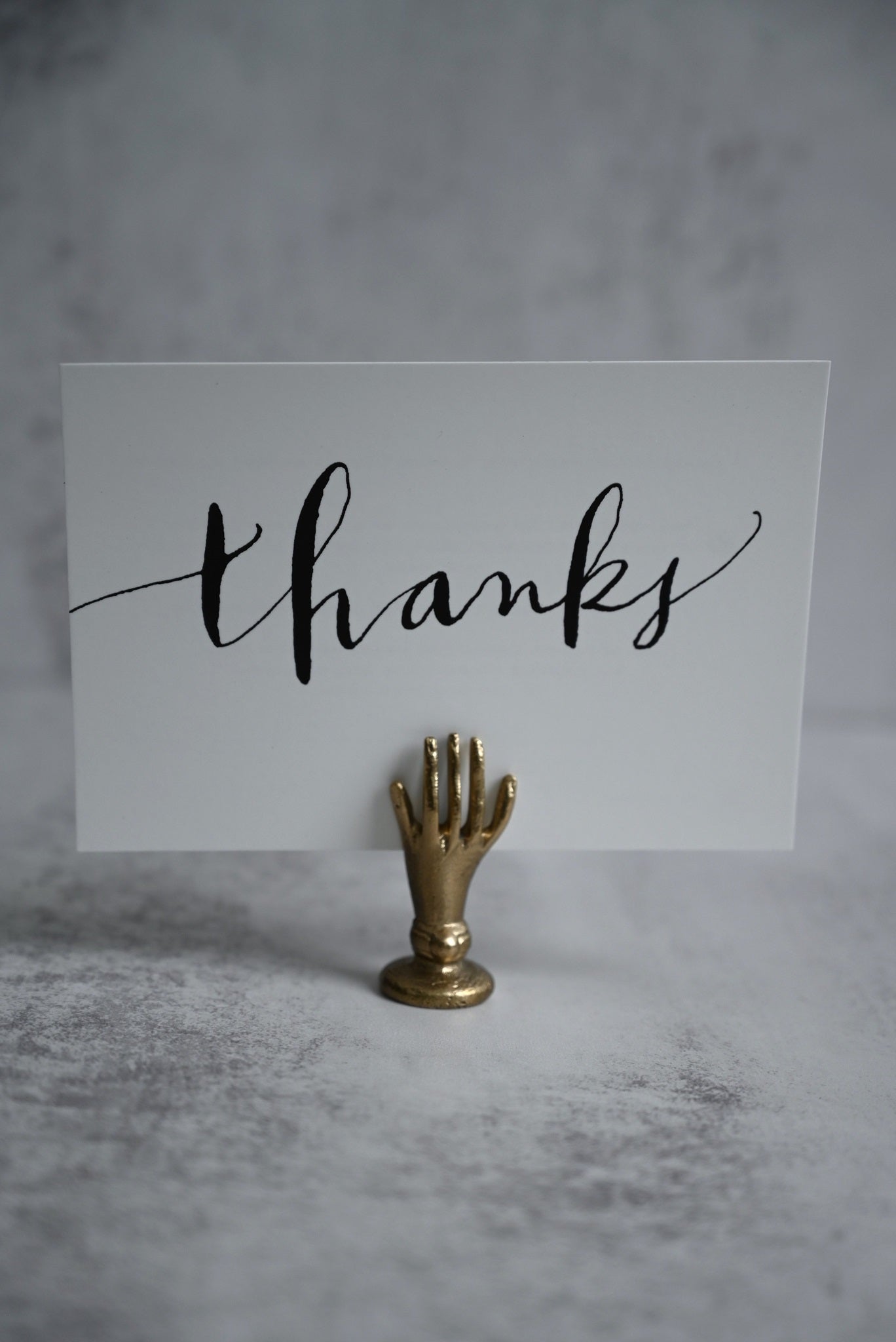 Tiny Hand Brass Card Holder