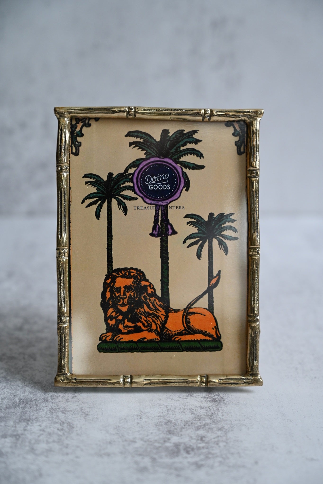 Large Brass Bamboo Frame