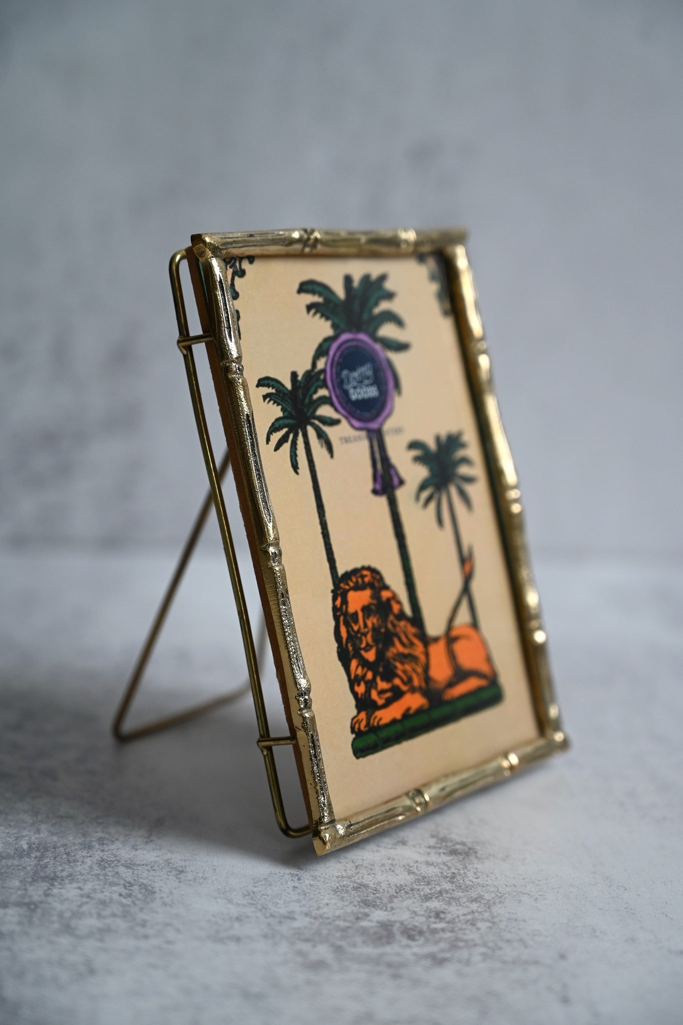 Large Brass Bamboo Frame