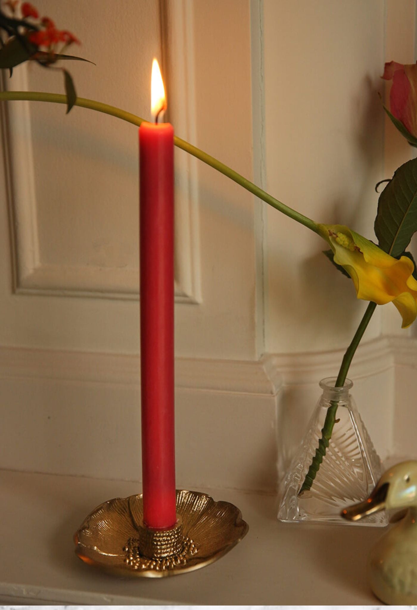 Brass Poppy Candle Holder