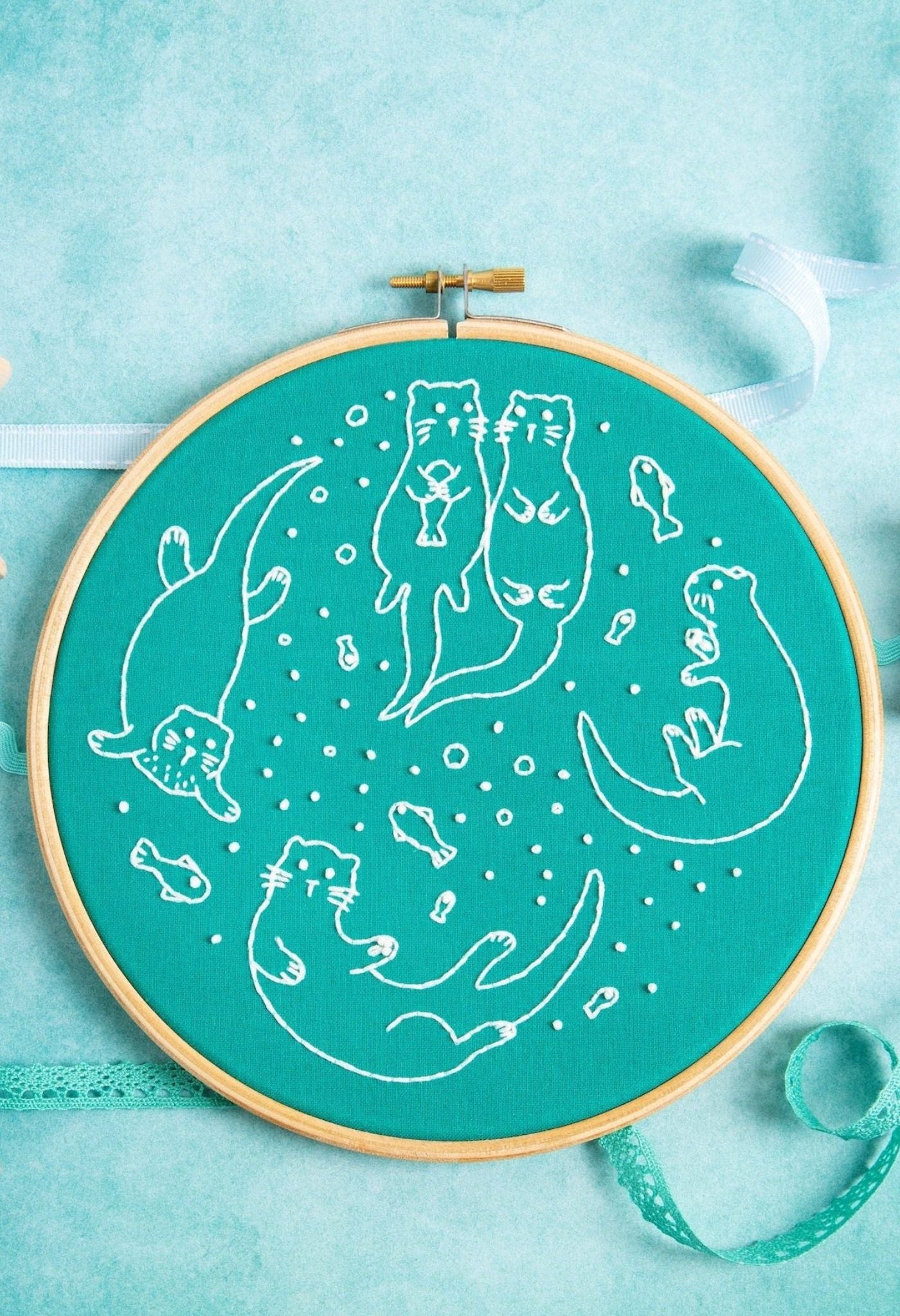 Kit de broderie Loutres