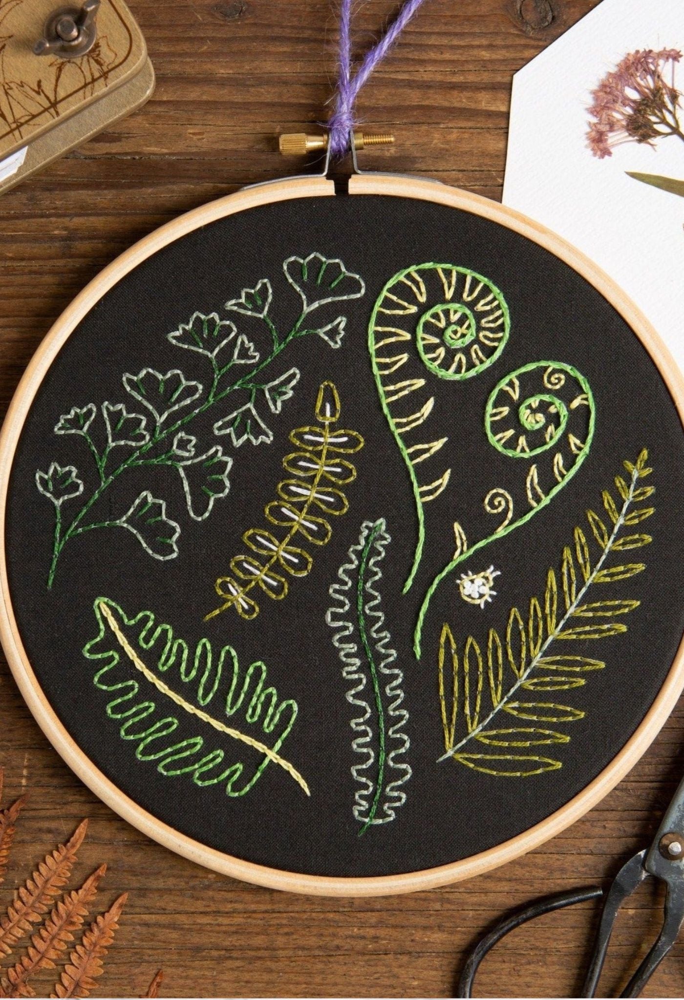 Black Forest Ferns Embroidery Kit