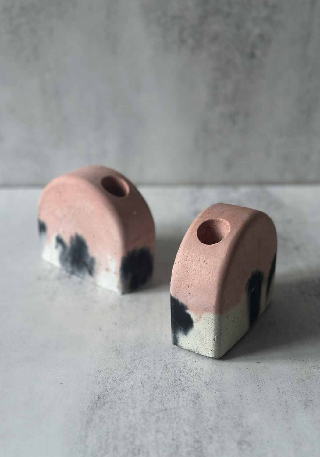 Pink Arch Concrete Candle Holder