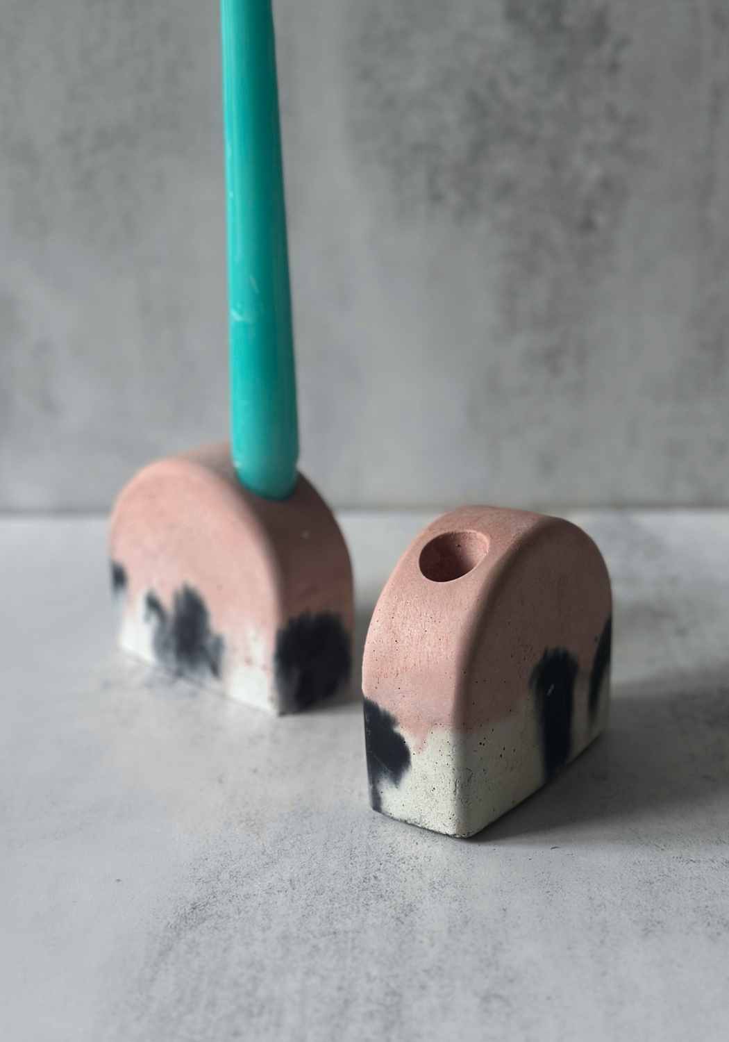 Pink Arch Concrete Candle Holder