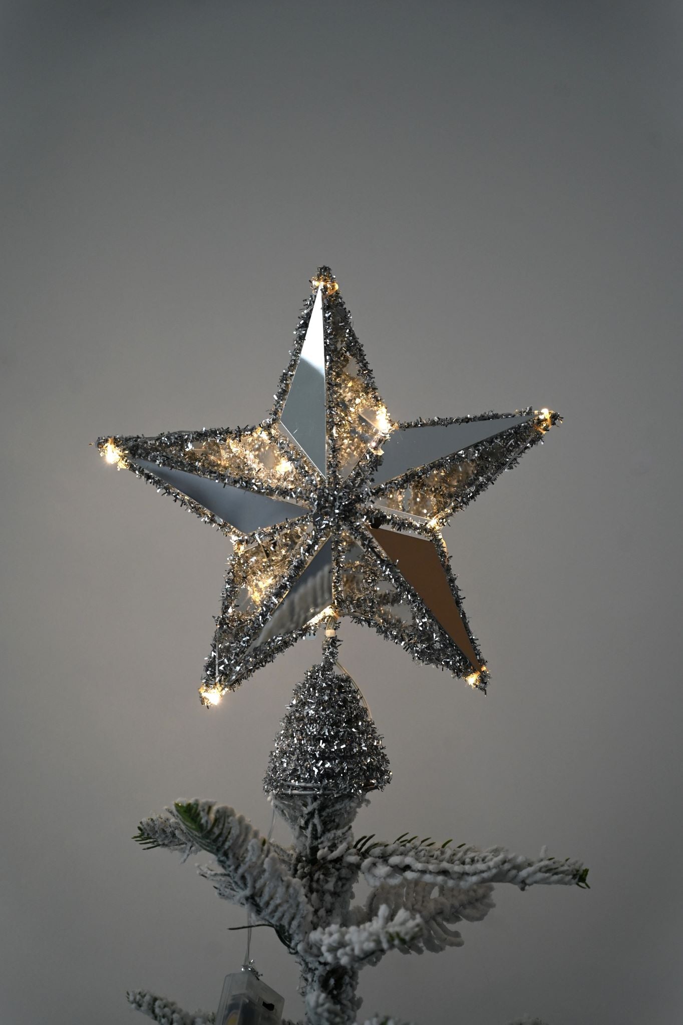 Mirrored Silver Star Tree Topper