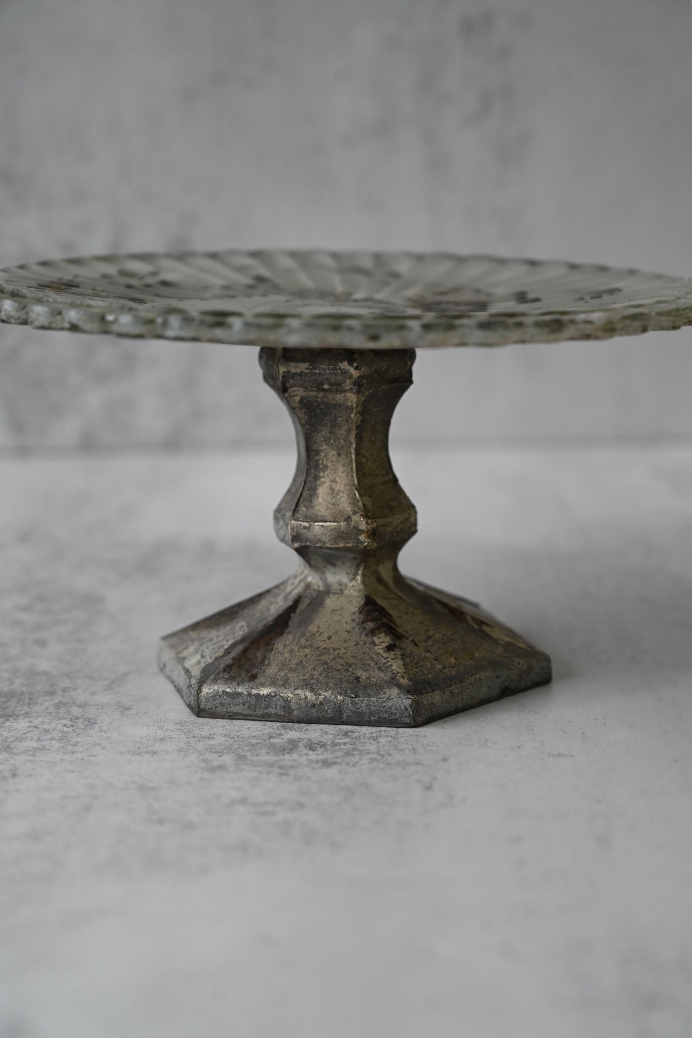 Small Antique Glass Decorative Stand