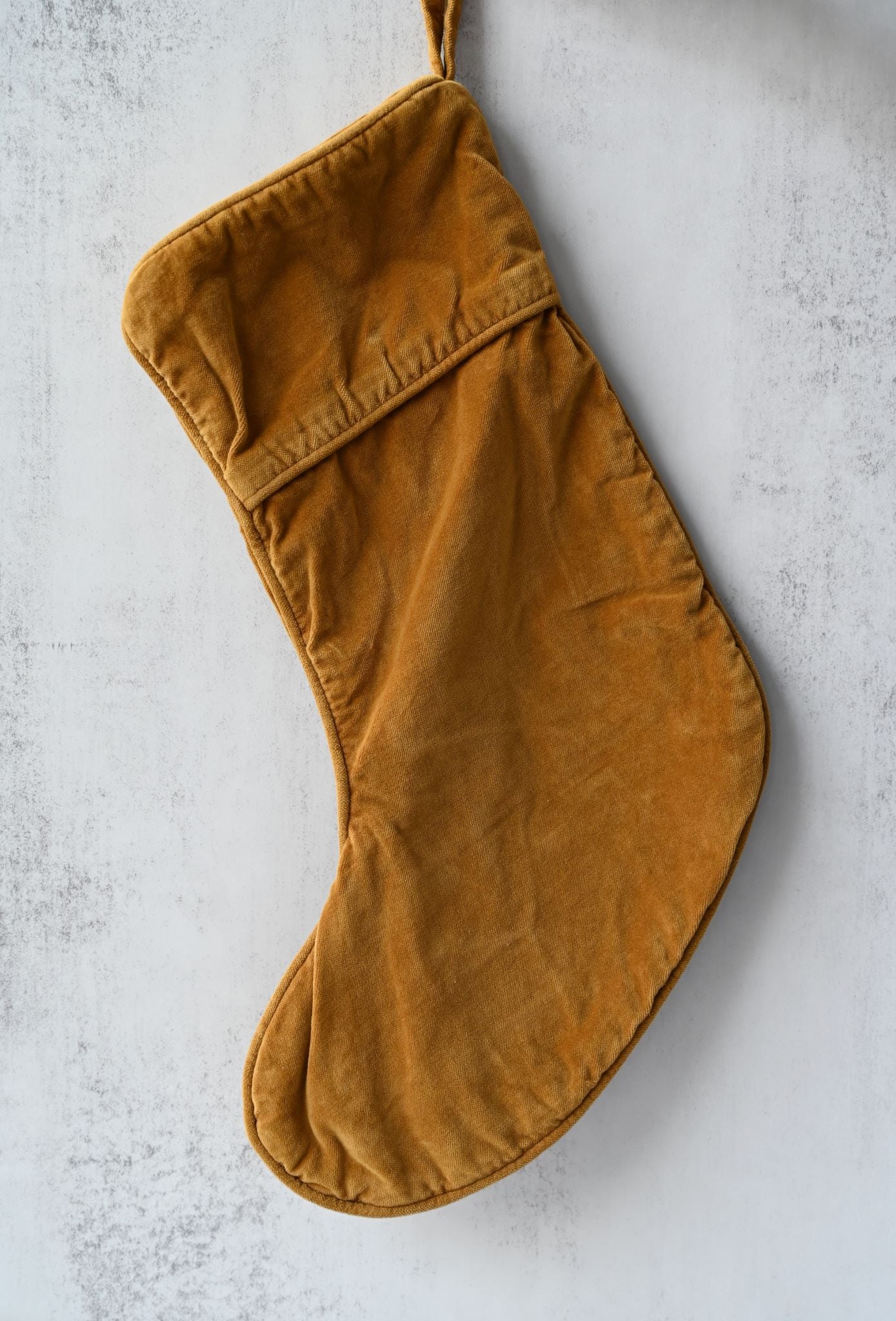 Mustard Velvet Stocking