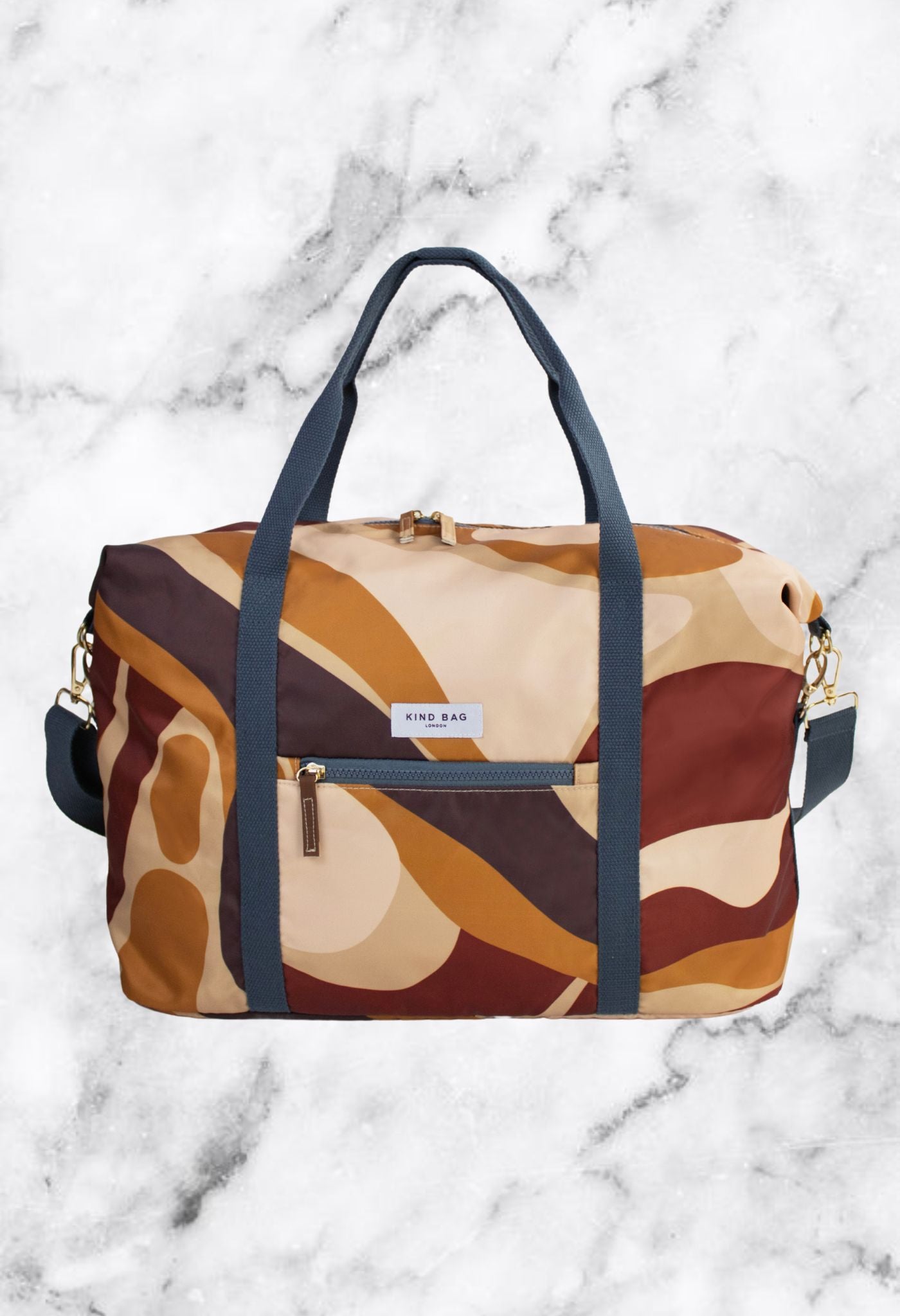 Sac week-end abstrait tourbillon caramel