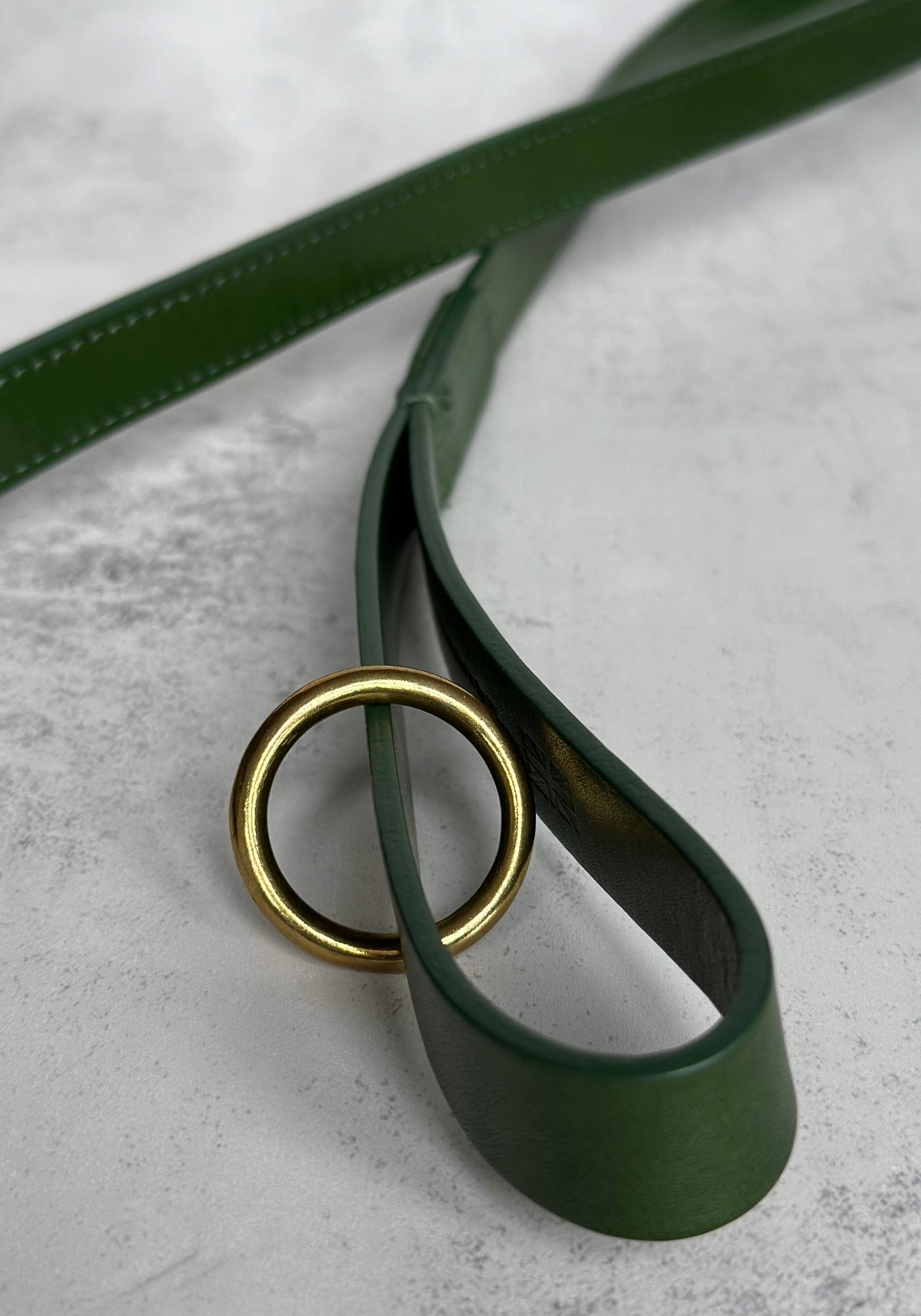Forest Green Leather Dog Lead by Lish