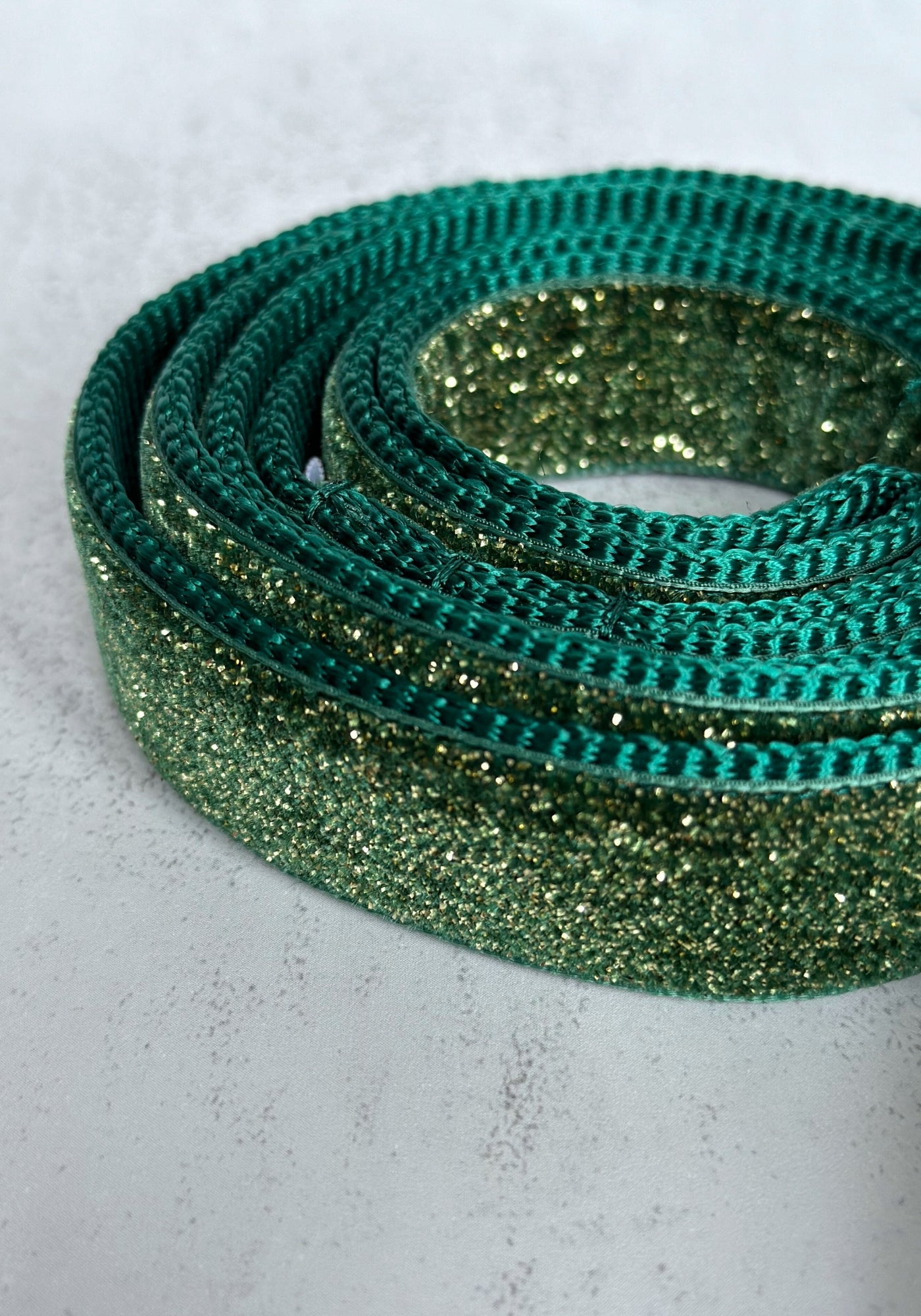 Ivy Green Glitter Velvet Dog Lead