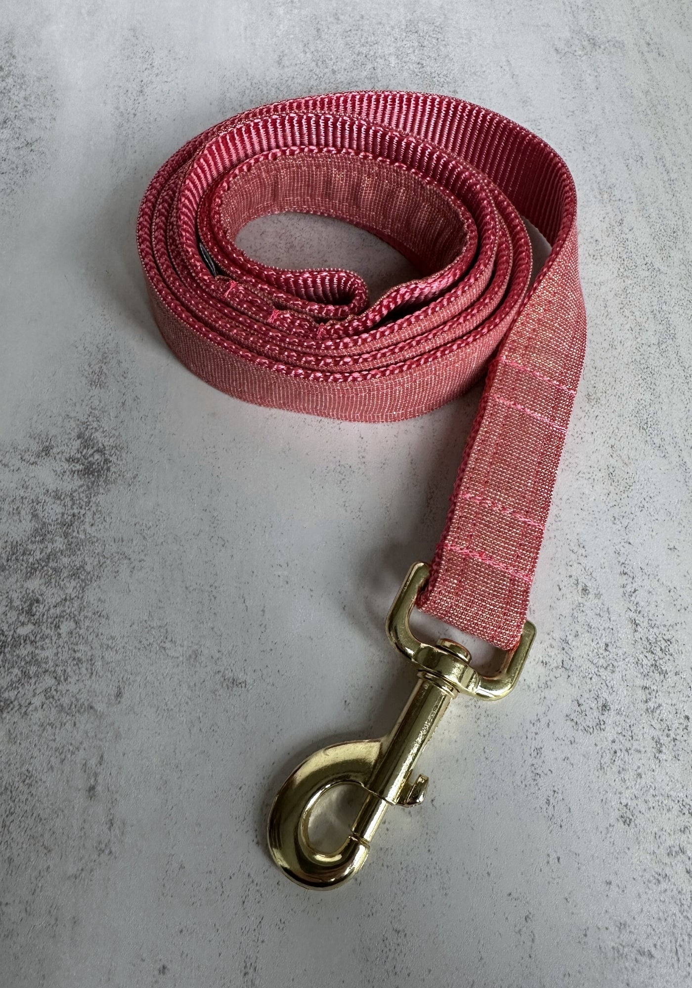 Strawberry Pink Tinsel Cotton Dog Lead