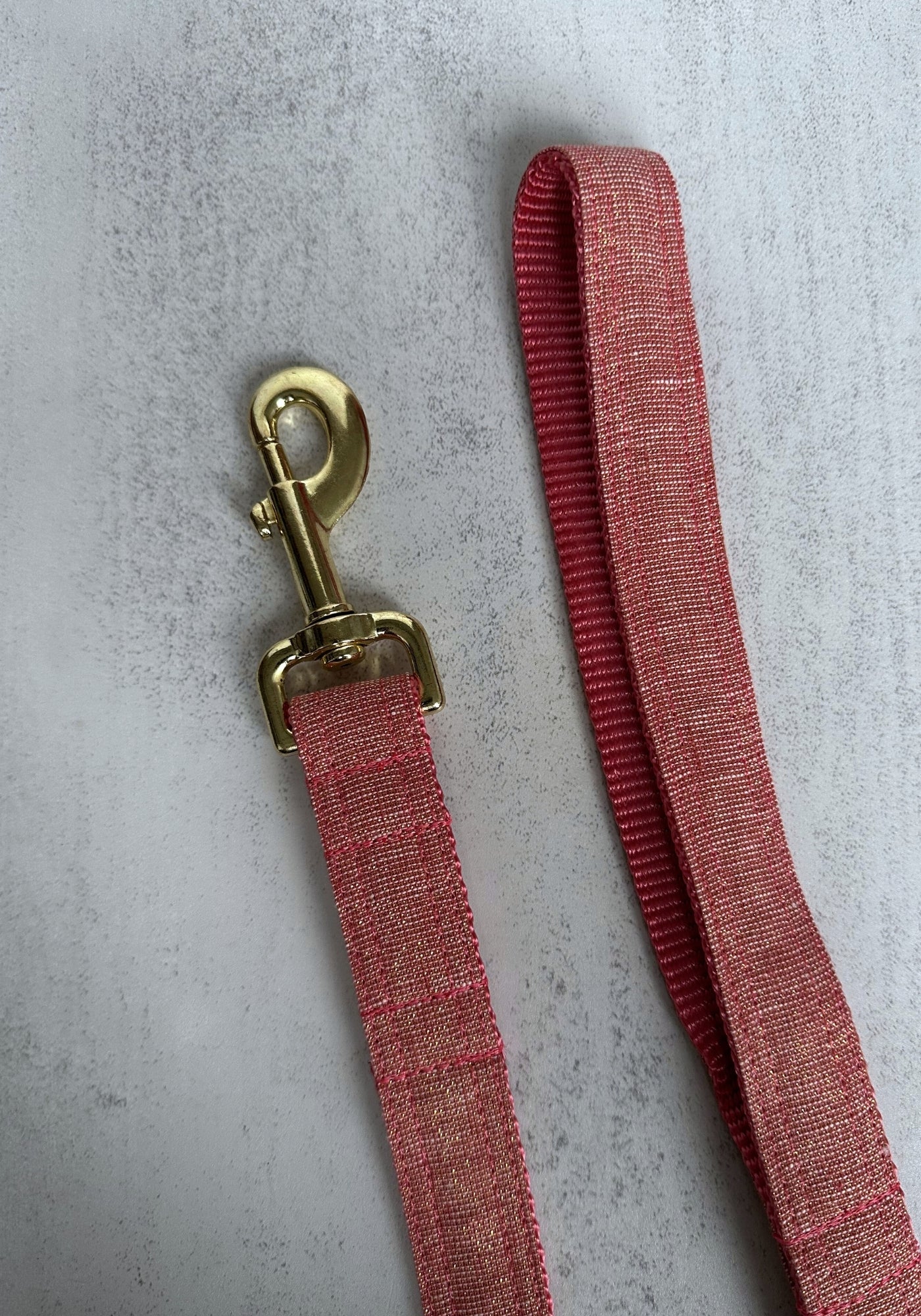Strawberry Pink Tinsel Cotton Dog Lead