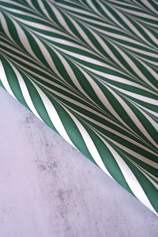 Green Chevron Swirl Luxury Gift Wrap