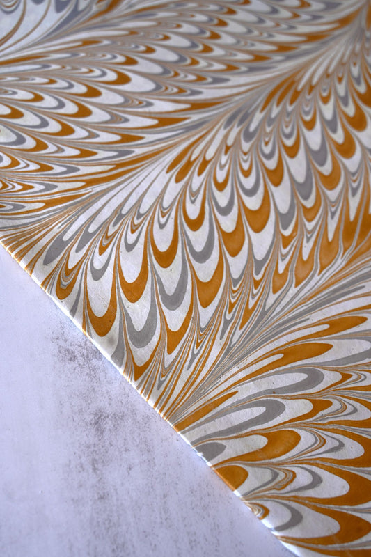 White Peacock Swirl Luxury Marbled Gift Wrap