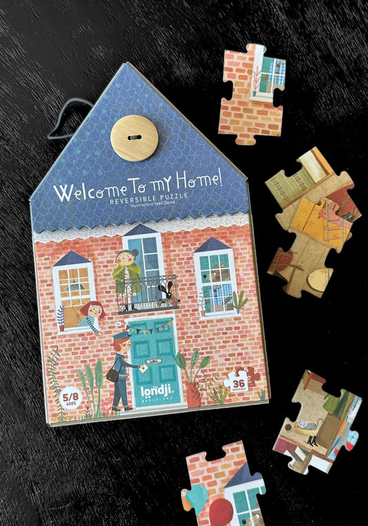 Bienvenue chez moi puzzle réversible
