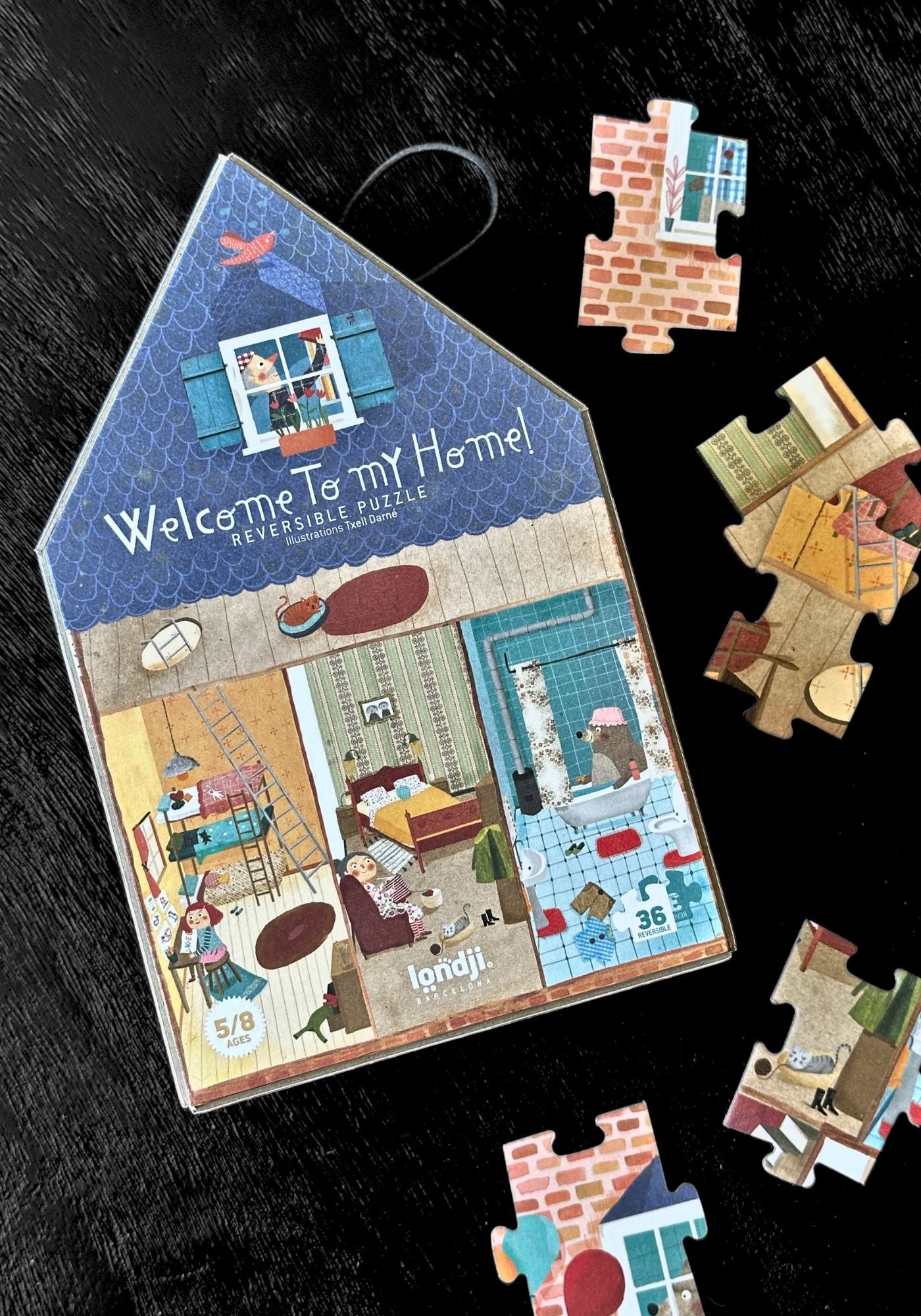 Bienvenue chez moi puzzle réversible