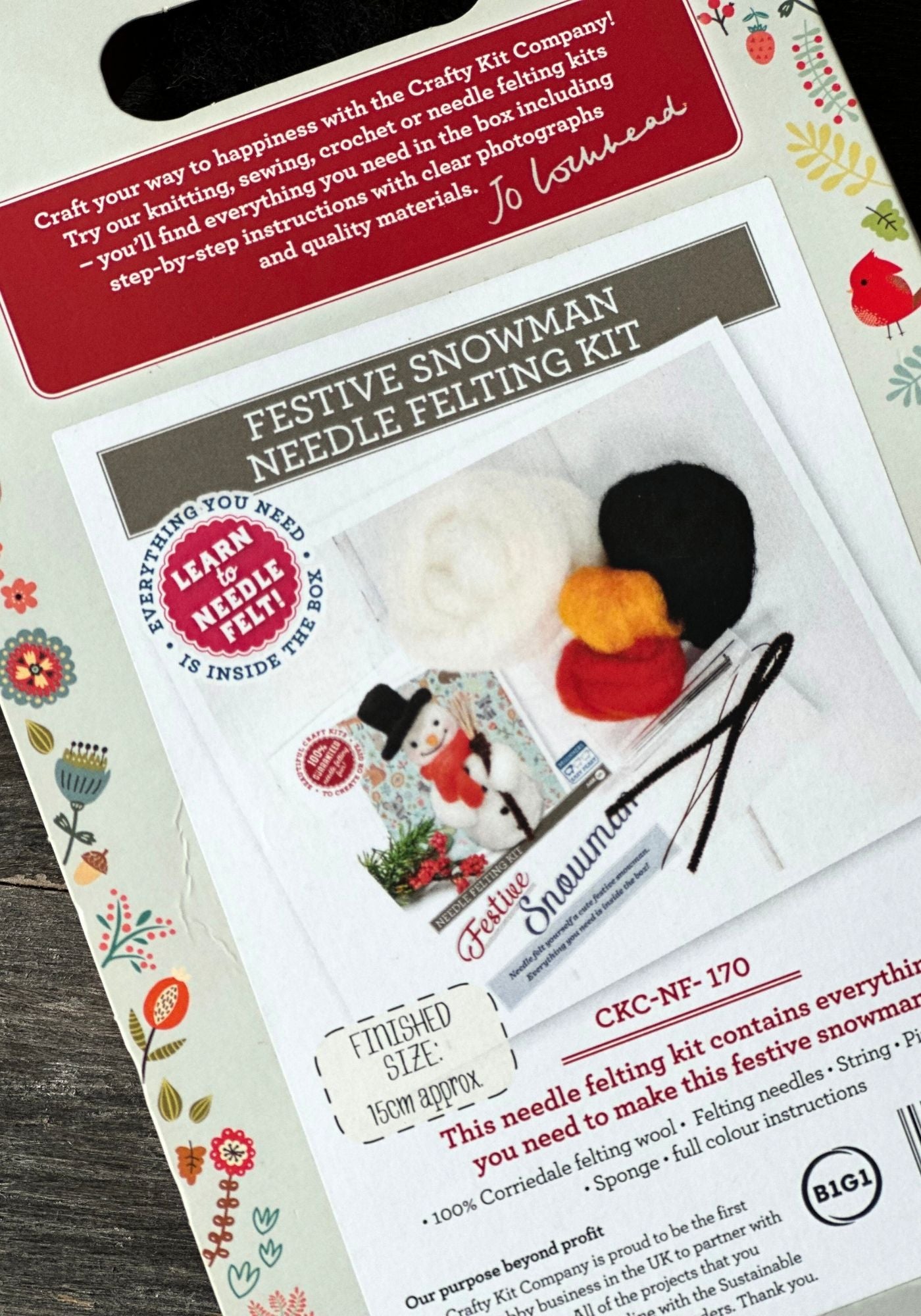 Snowman Needle Felting Craft Kit