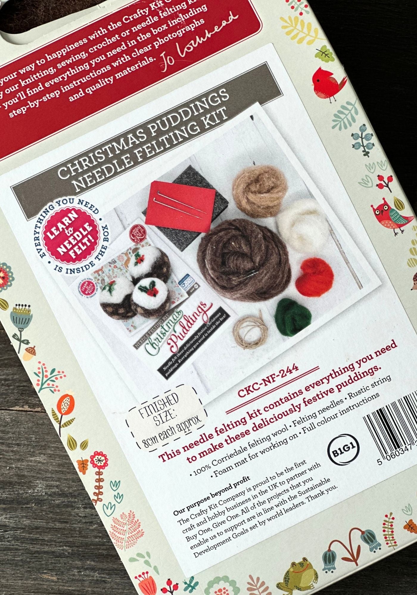 Christmas Pudding Needle Felting Craft Kit
